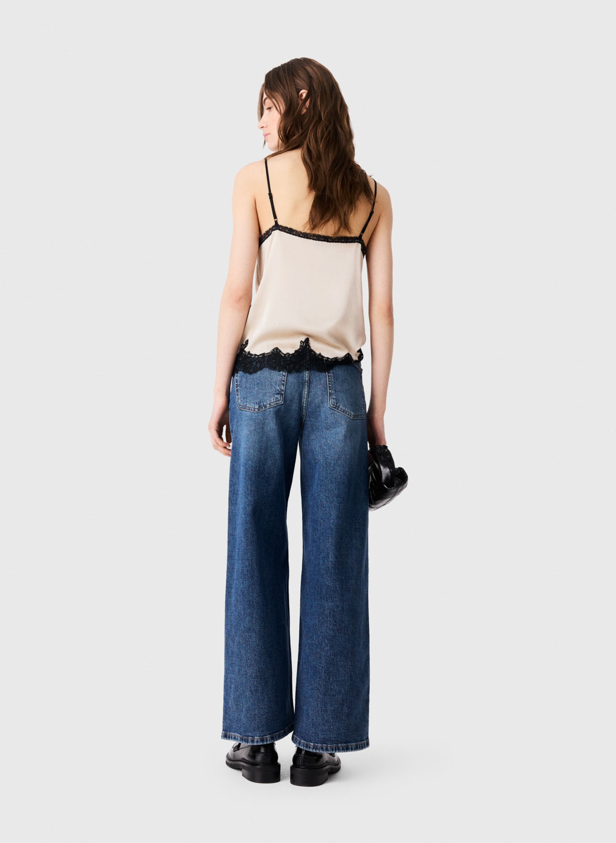 Kort donsjack met bontcapuchon MAJE Blauw
