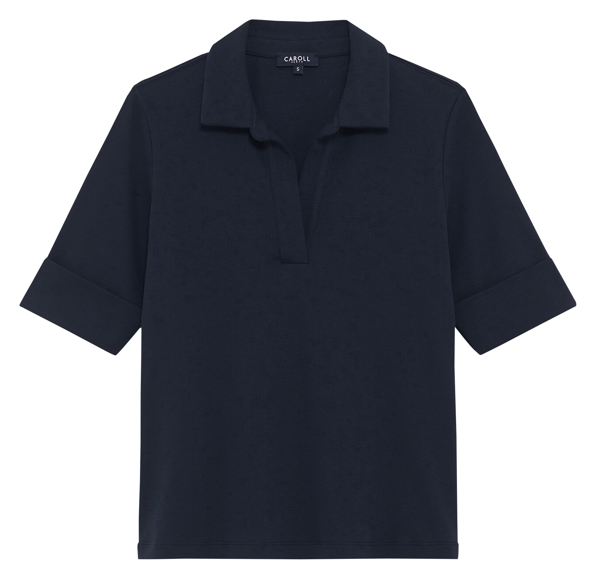 Polo droit en coton CAROLL Bleu