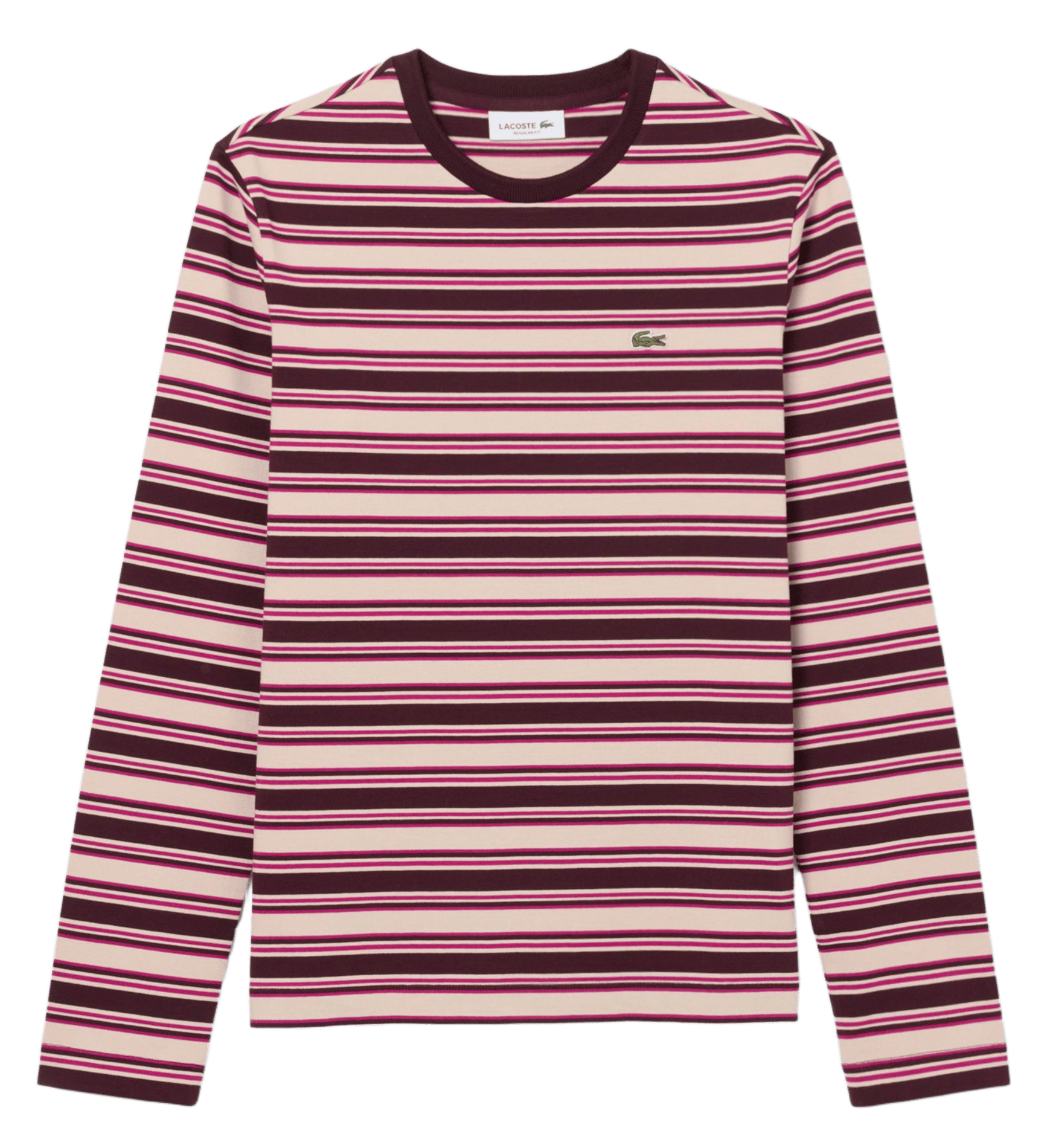 Gerader Rundhalsstreifen-T-Shirt aus Baumwolle LACOSTE Mehrfarbig