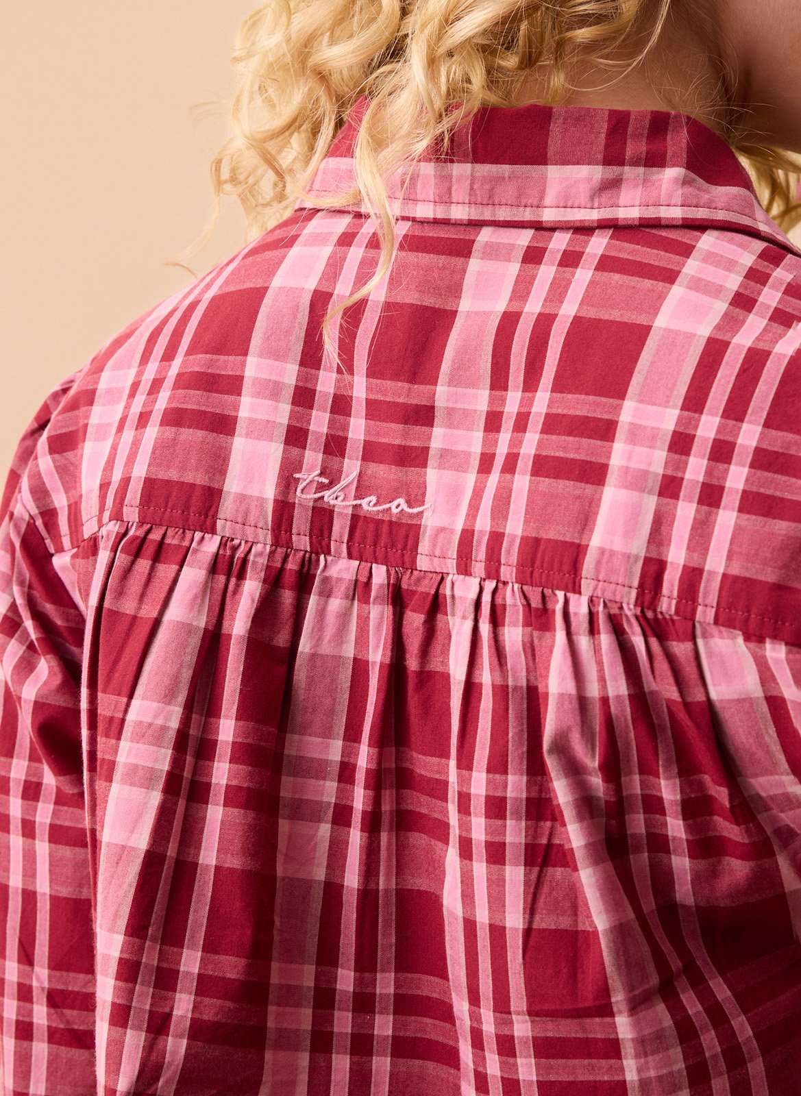 Pyjama mit Karomuster aus Baumwolle TBCO Rosa