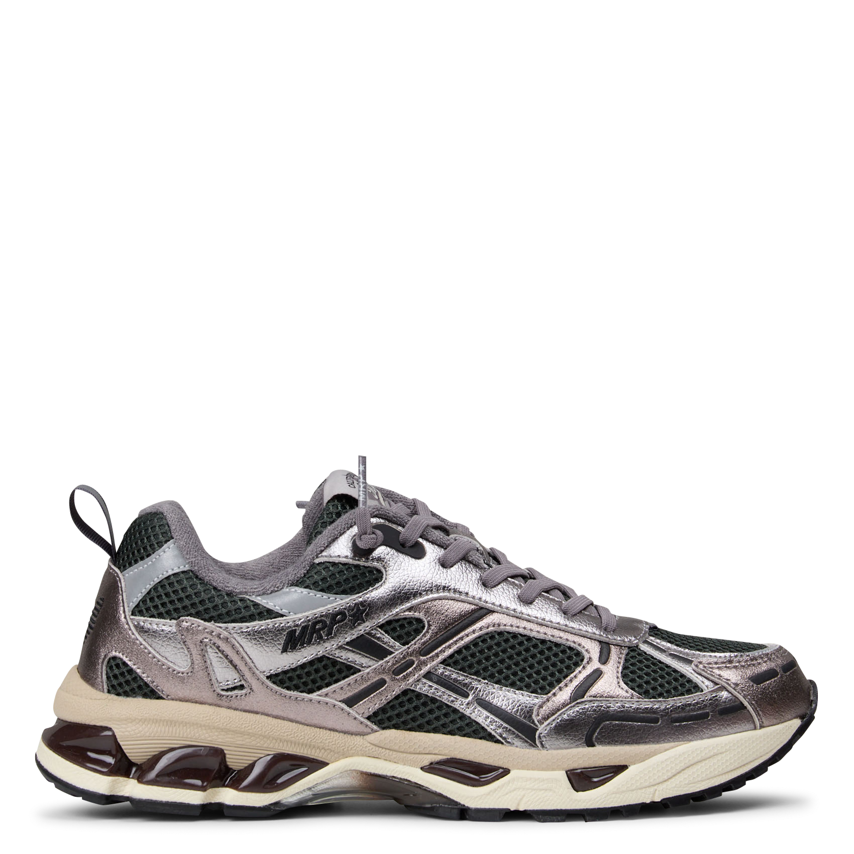 Lage, leren sneakers MRP Zilver