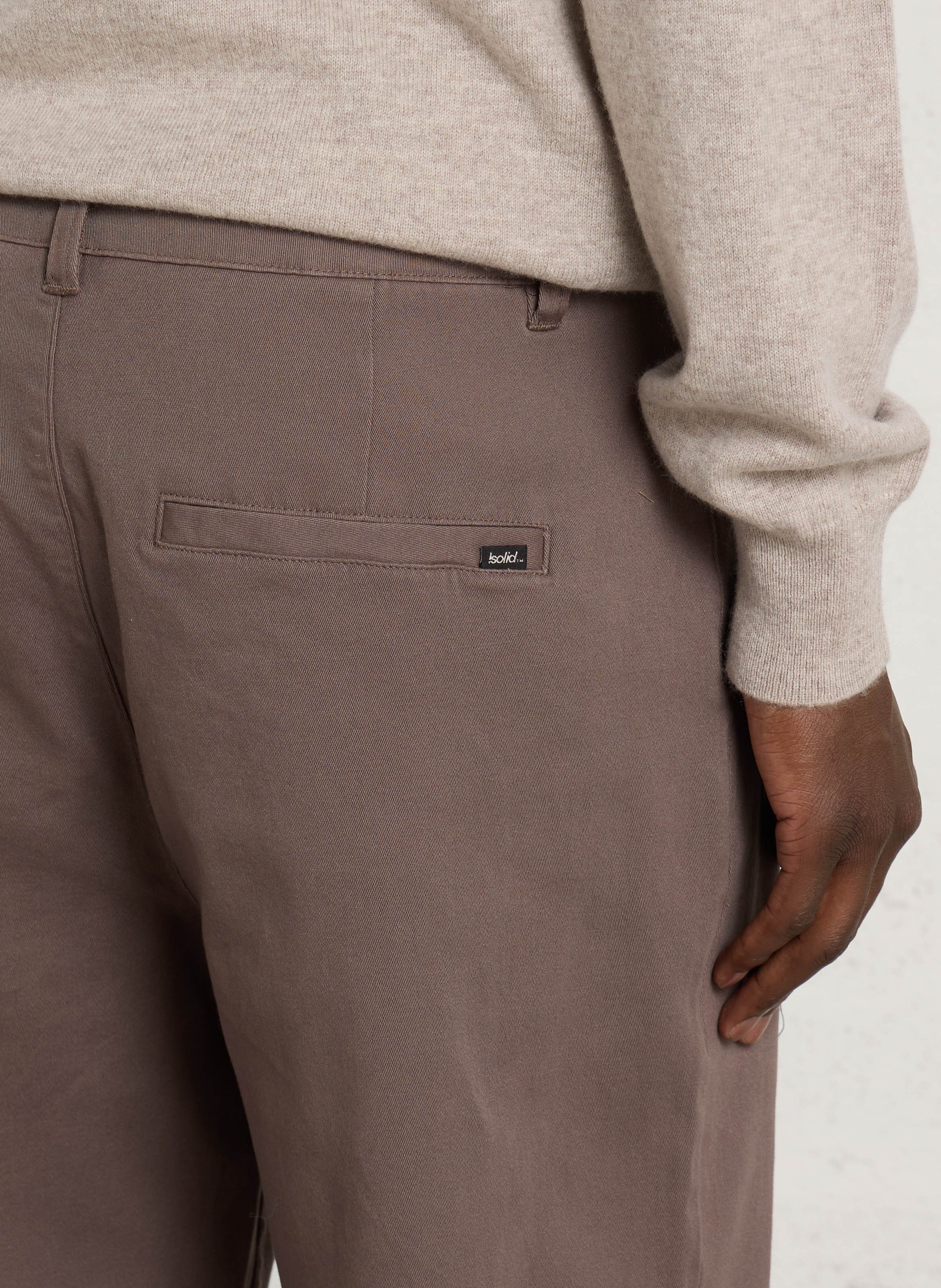 Straight-leg cotton-blend pants SOLID Beige