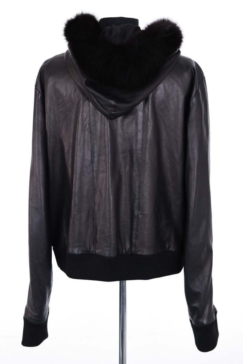 Regular-fit organic cotton jacket with sherpa collar JOHN GALLIANO - SECONDE MAIN Black