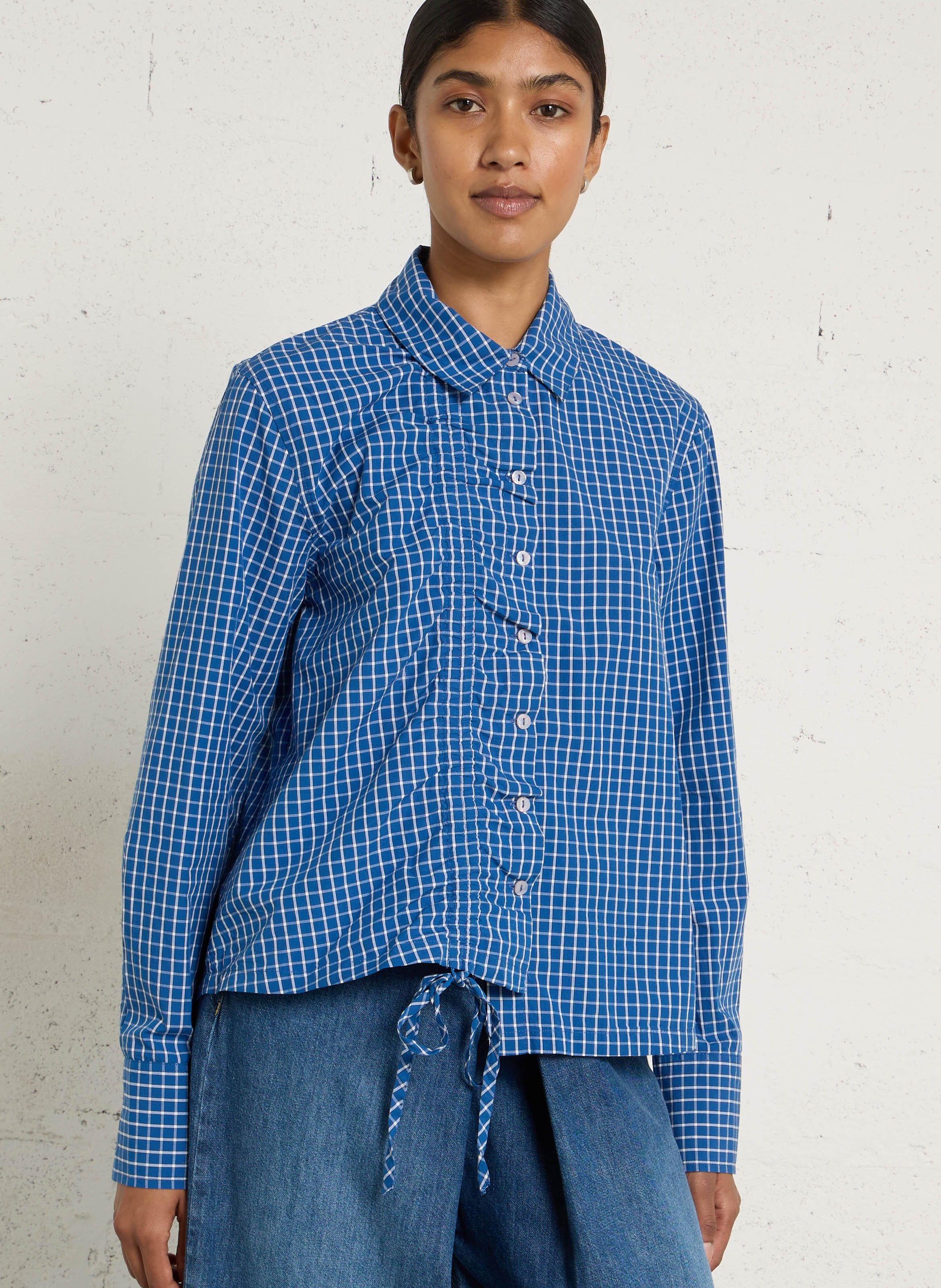 Cotton shirt with classic collar DAMSON MADDER Blue