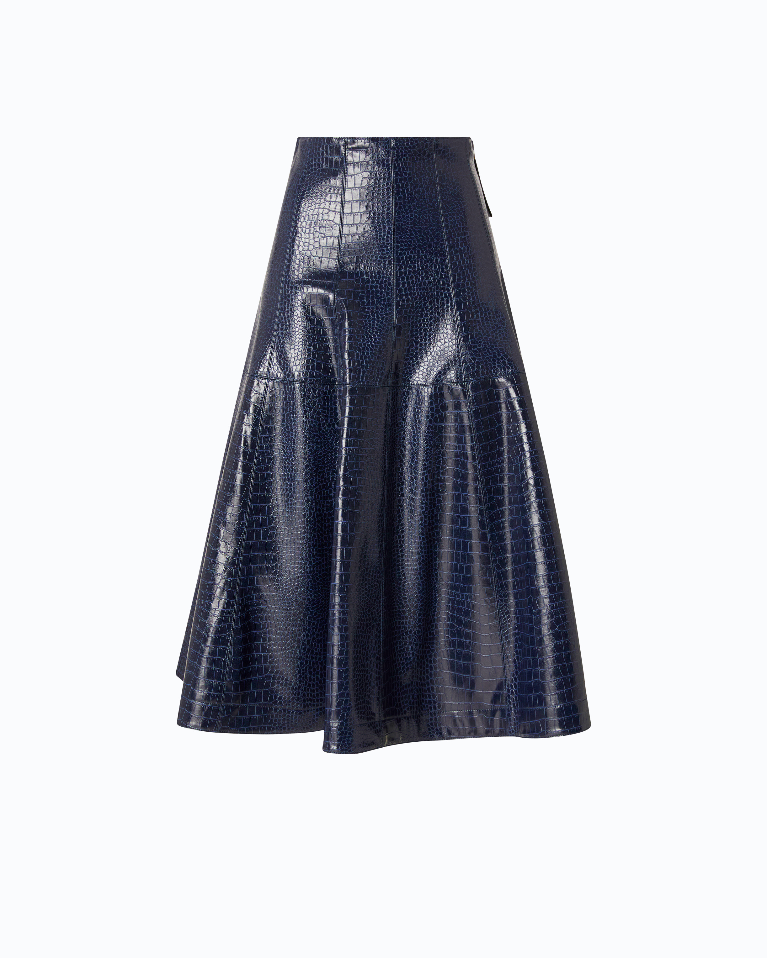 Jupe midi embossée crocodile PINKO Bleu