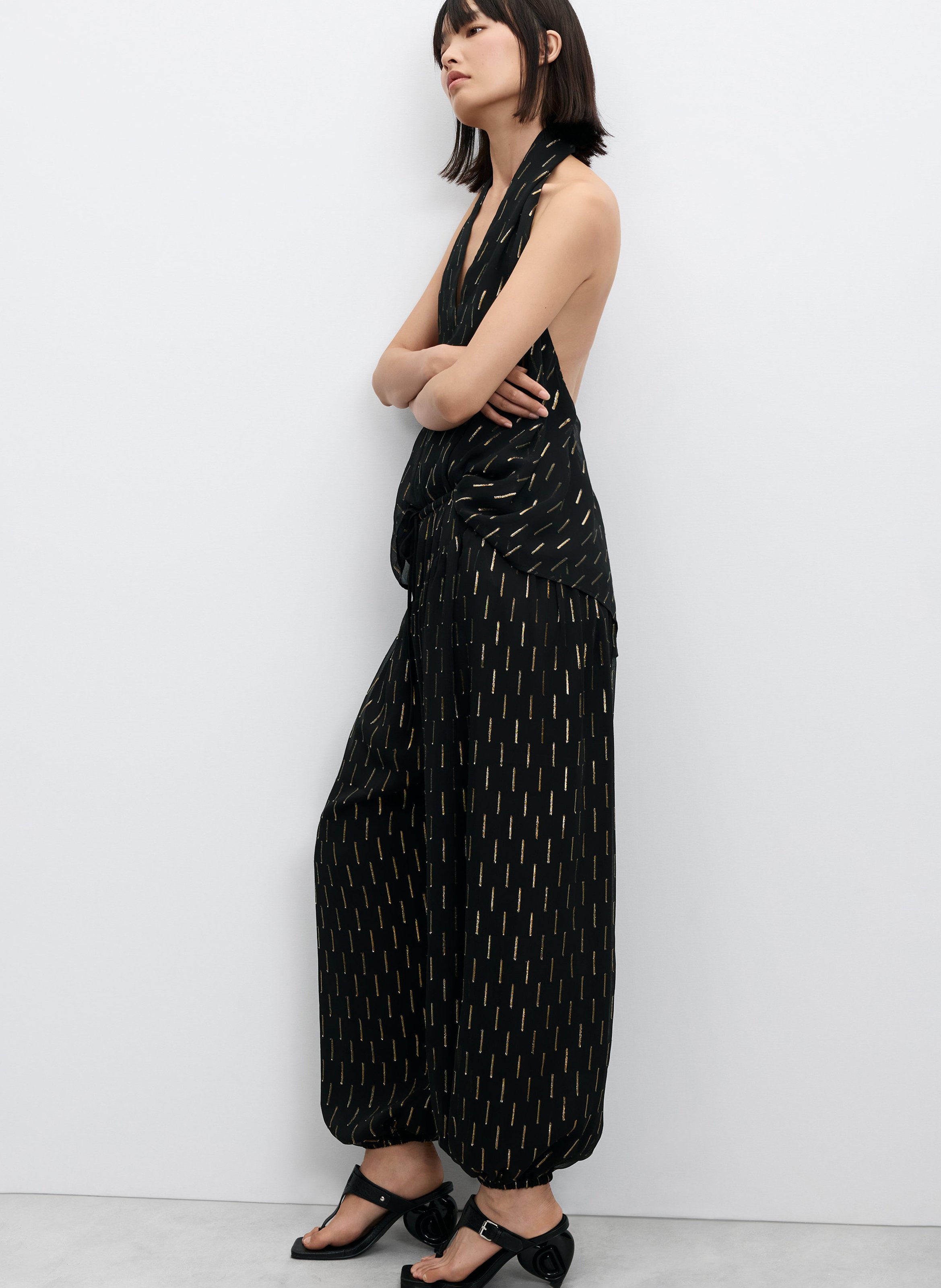 Wijde broek met motiefje DESIGUAL Zwart