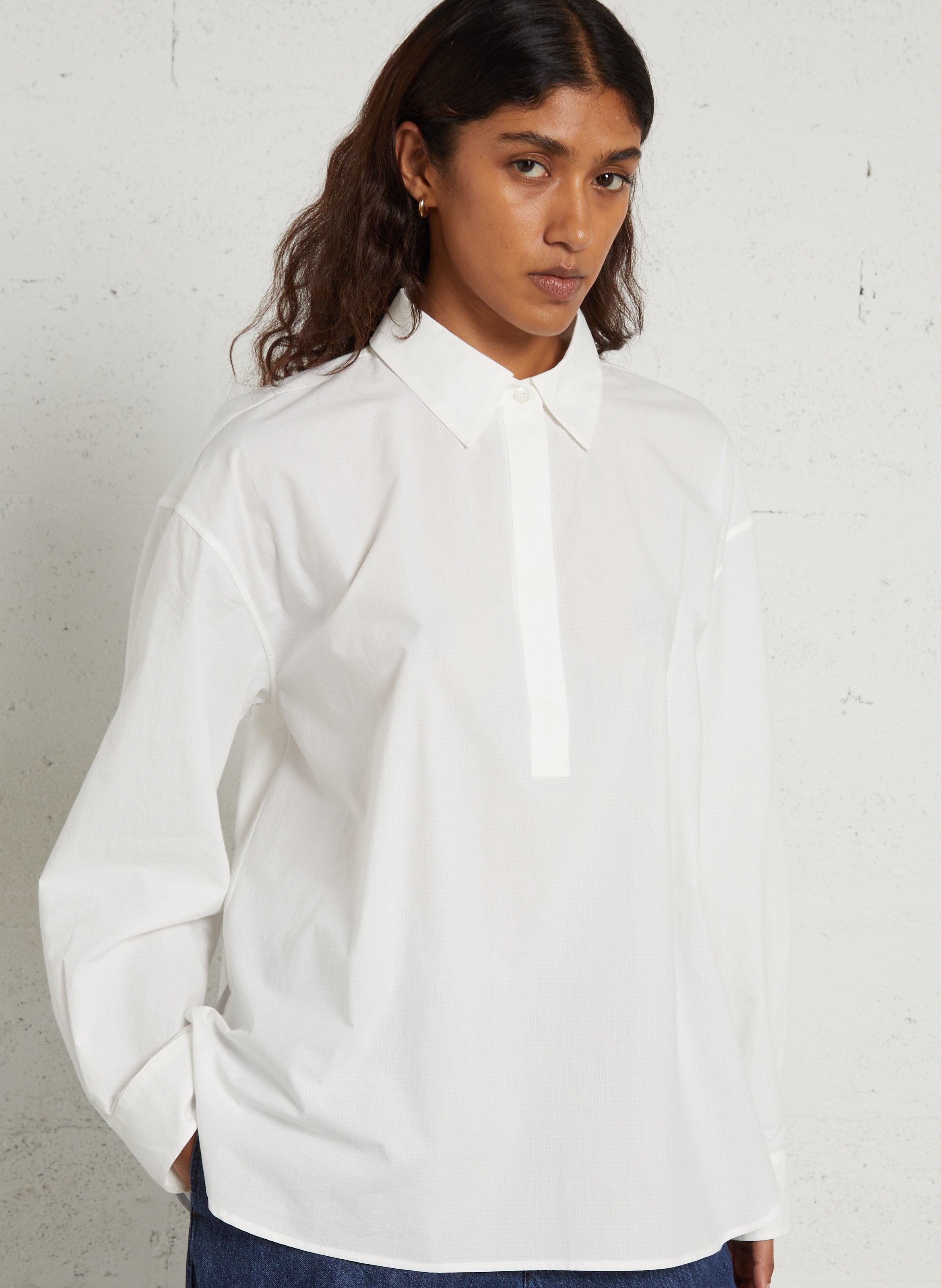 Organic cotton shirt with classic collar MASSCOB White