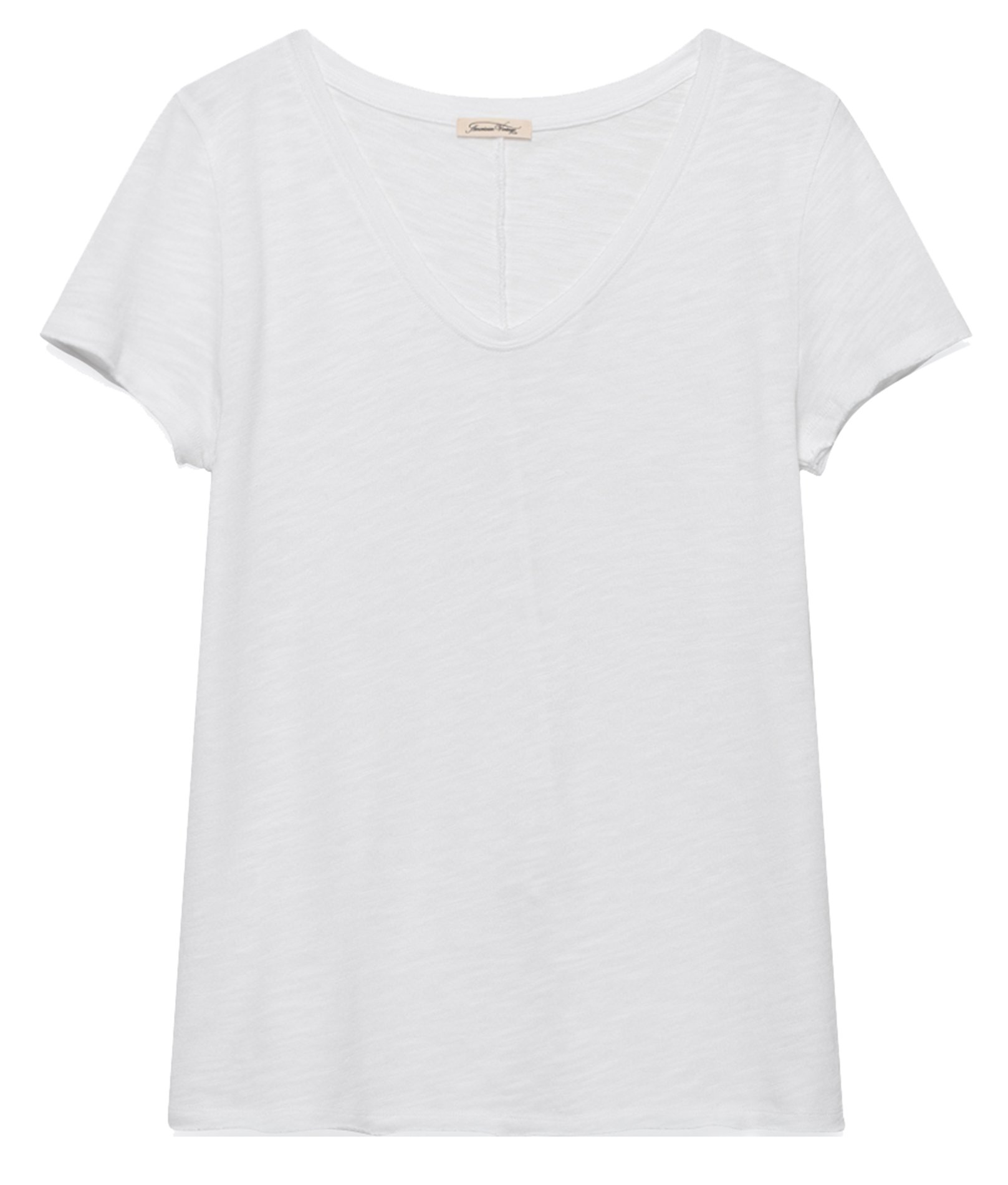 Baumwoll-T-Shirt mit V-Ausschnitt SONOMA Blanc