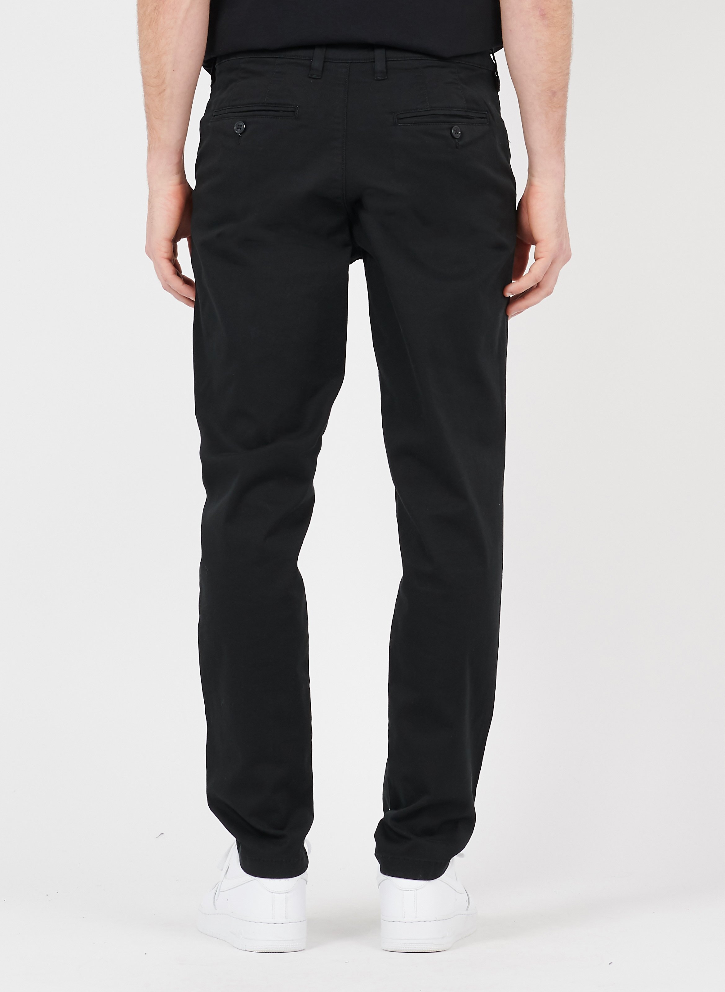 Pantalon slim en coton organique SELECTED Noir