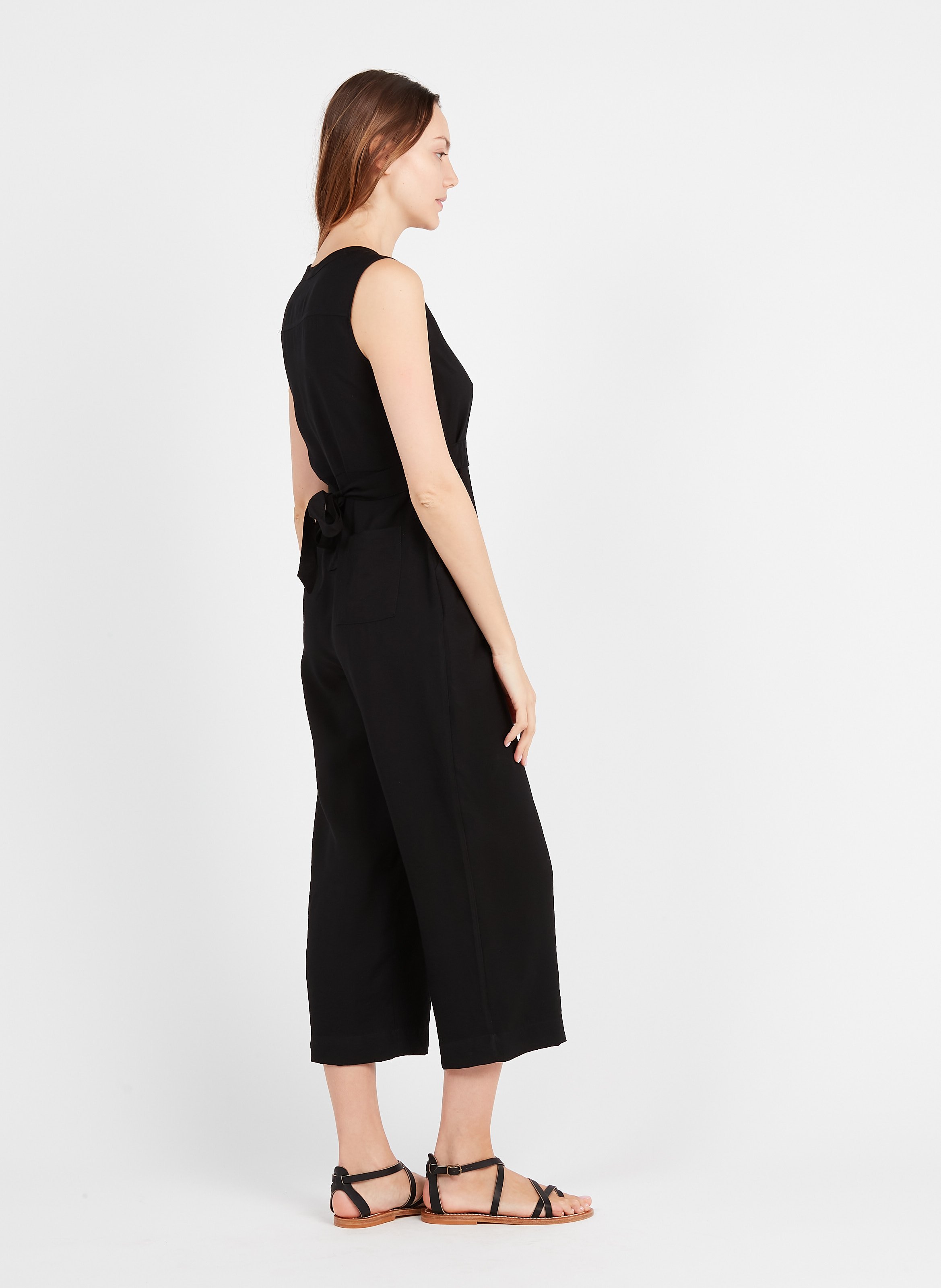 Mandarincollar Jumpsuit Black Whistles Women Place des Tendances