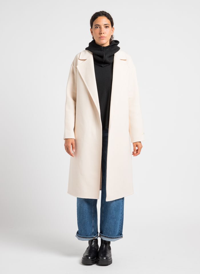 manteau drap de laine blanc