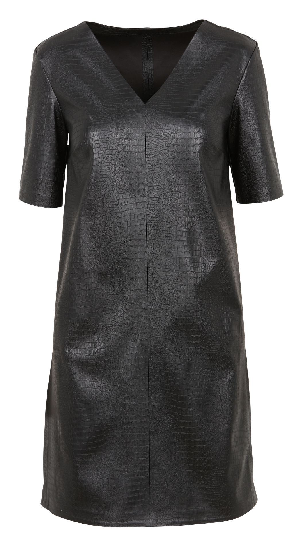 Crocodile-effect short straight dress MAX MARA LEISURE Black