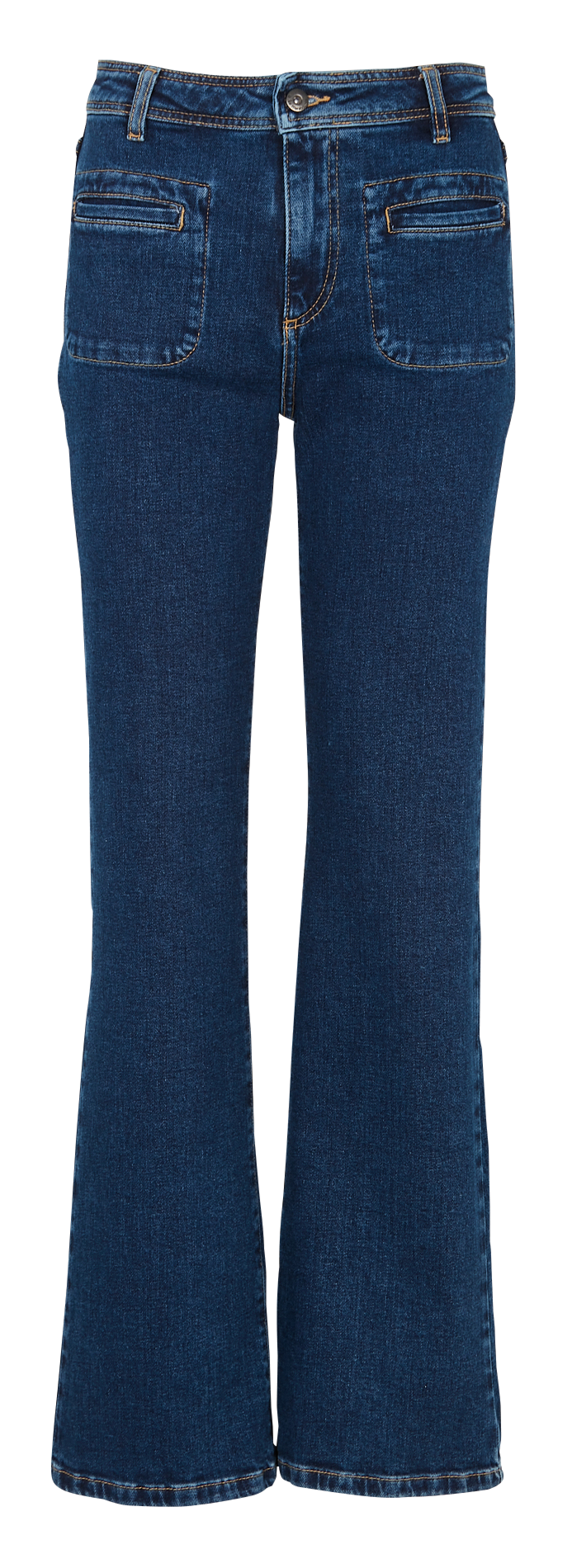 High-rise cotton-blend bootcut jeans LA FEE MARABOUTEE Blue