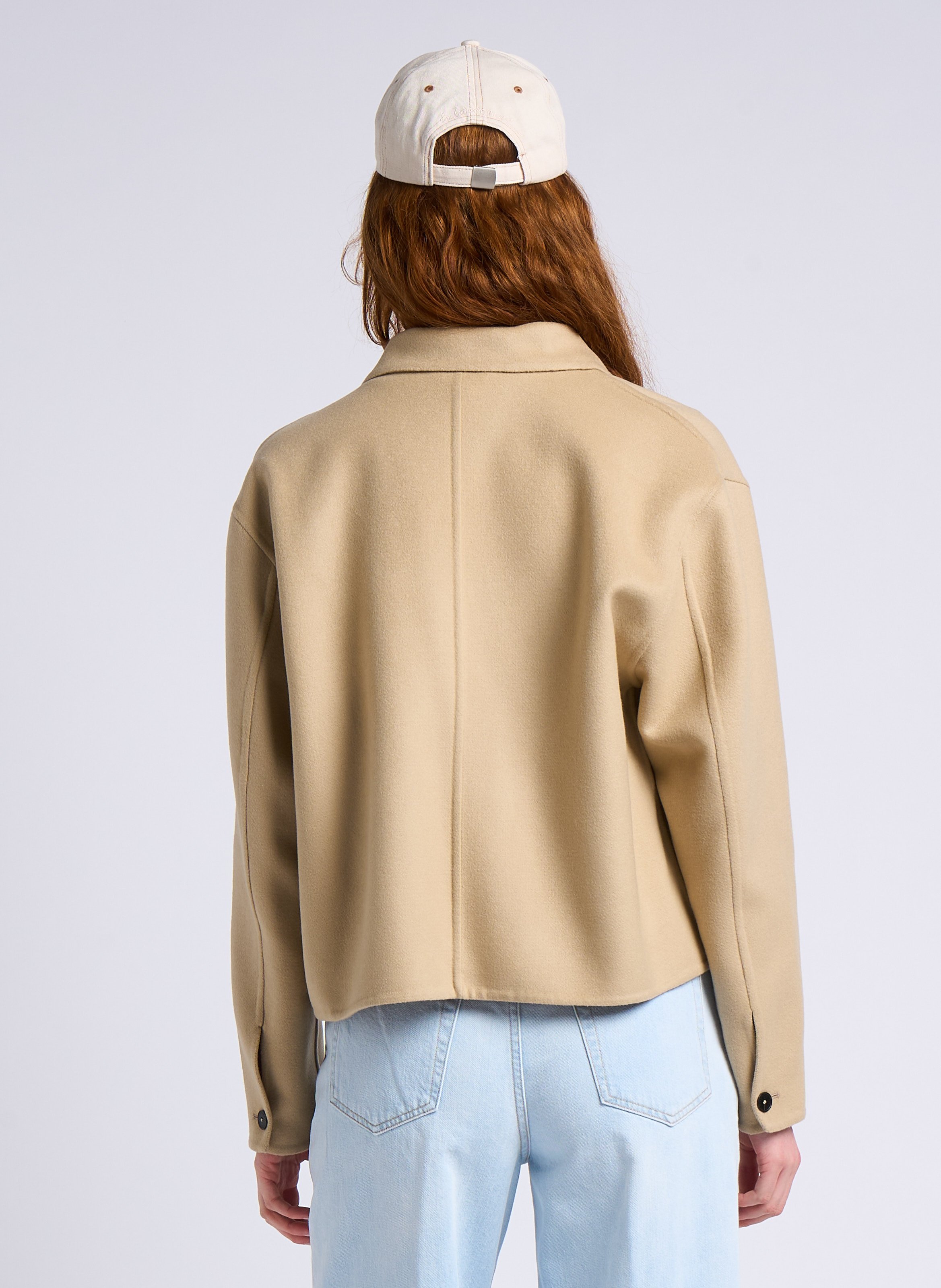 Gerade Geschnittene Jacke Aus Wollmix Beton Closed - Damen 