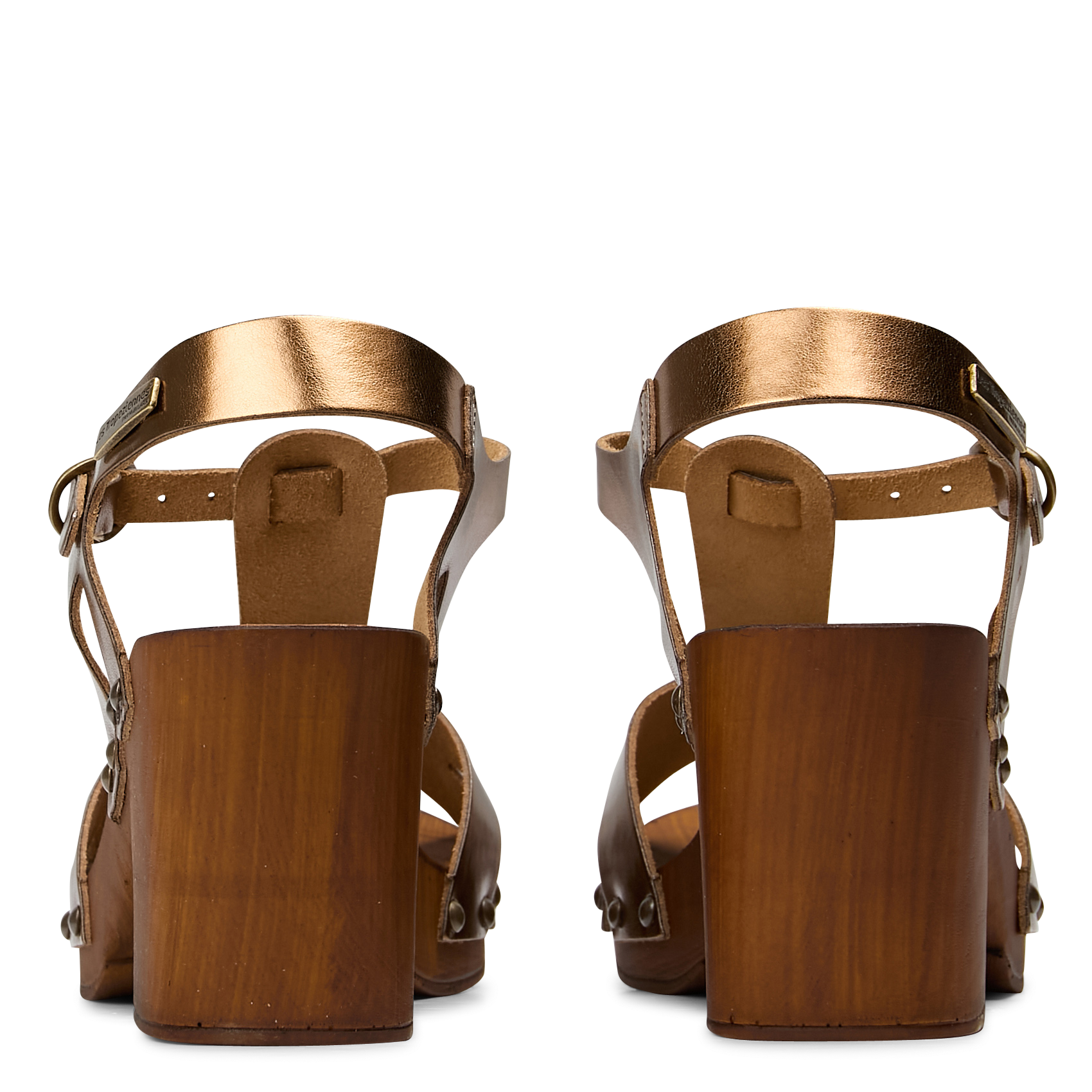 Sandales à talon en cuir métallisé LES TROPEZIENNES PAR M.BELARBI Doré