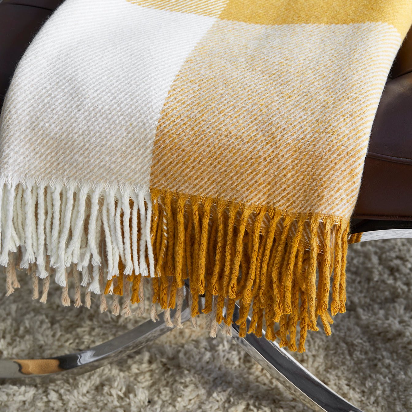 LIVIA - Cotton throw MADURA Yellow