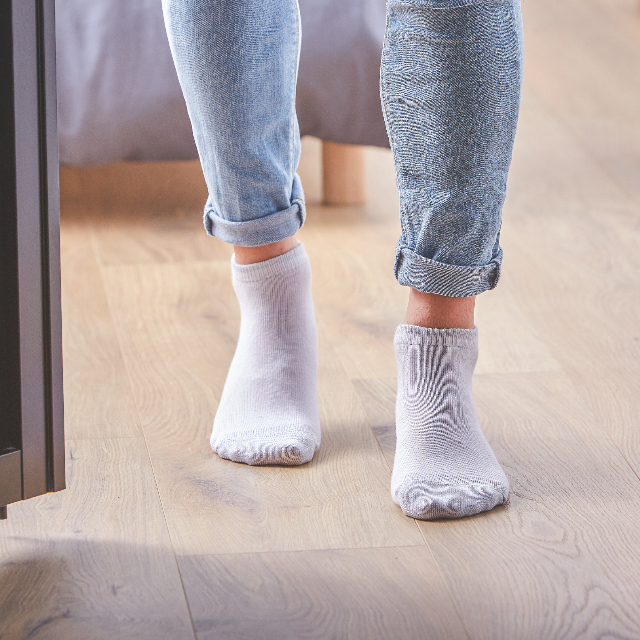 Solid combed cotton ankle socks BILLYBELT White