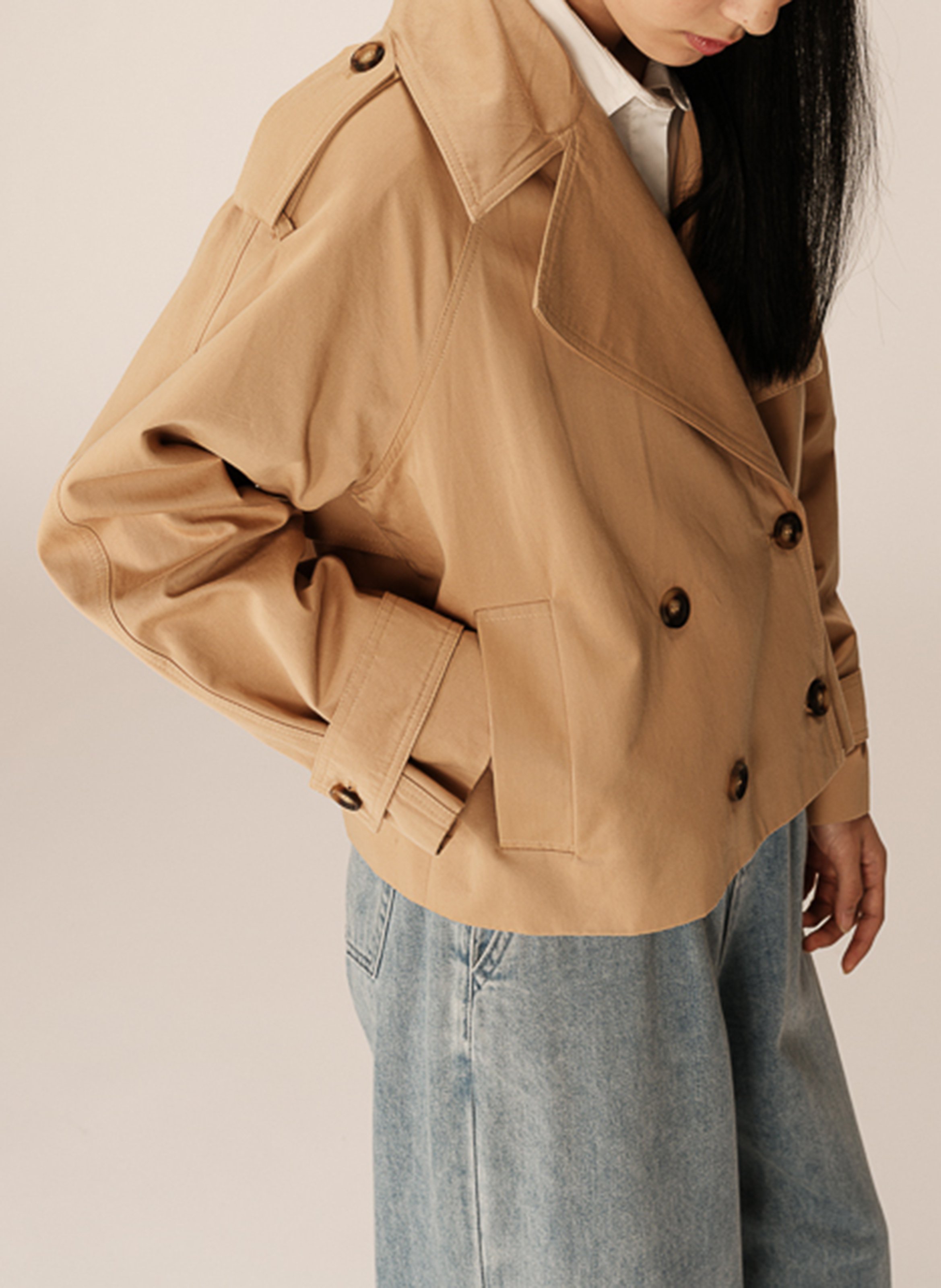 Trench oversize en coton GRACE ET MILA Marron