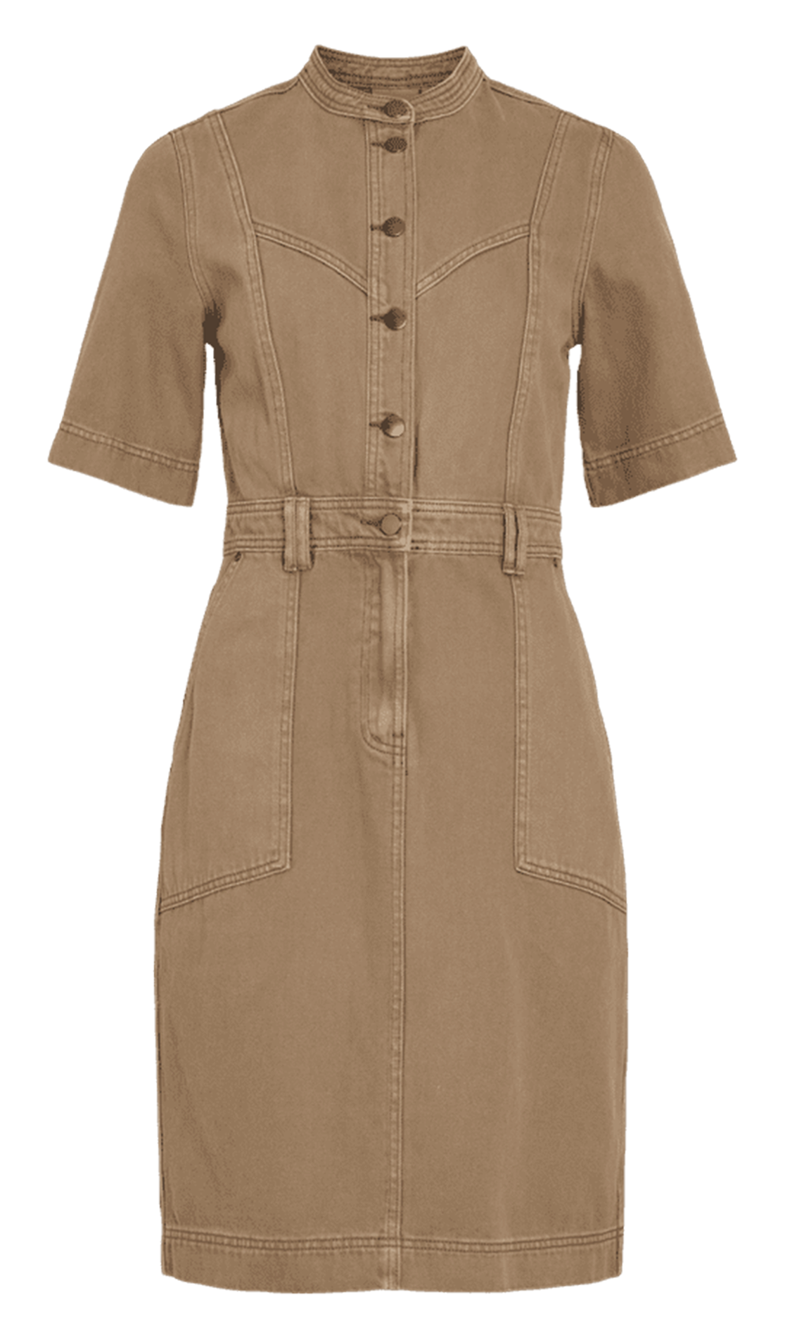 Taillierte Baumwollbluse mit Mao-Kragen ROUGE EDIT Grau