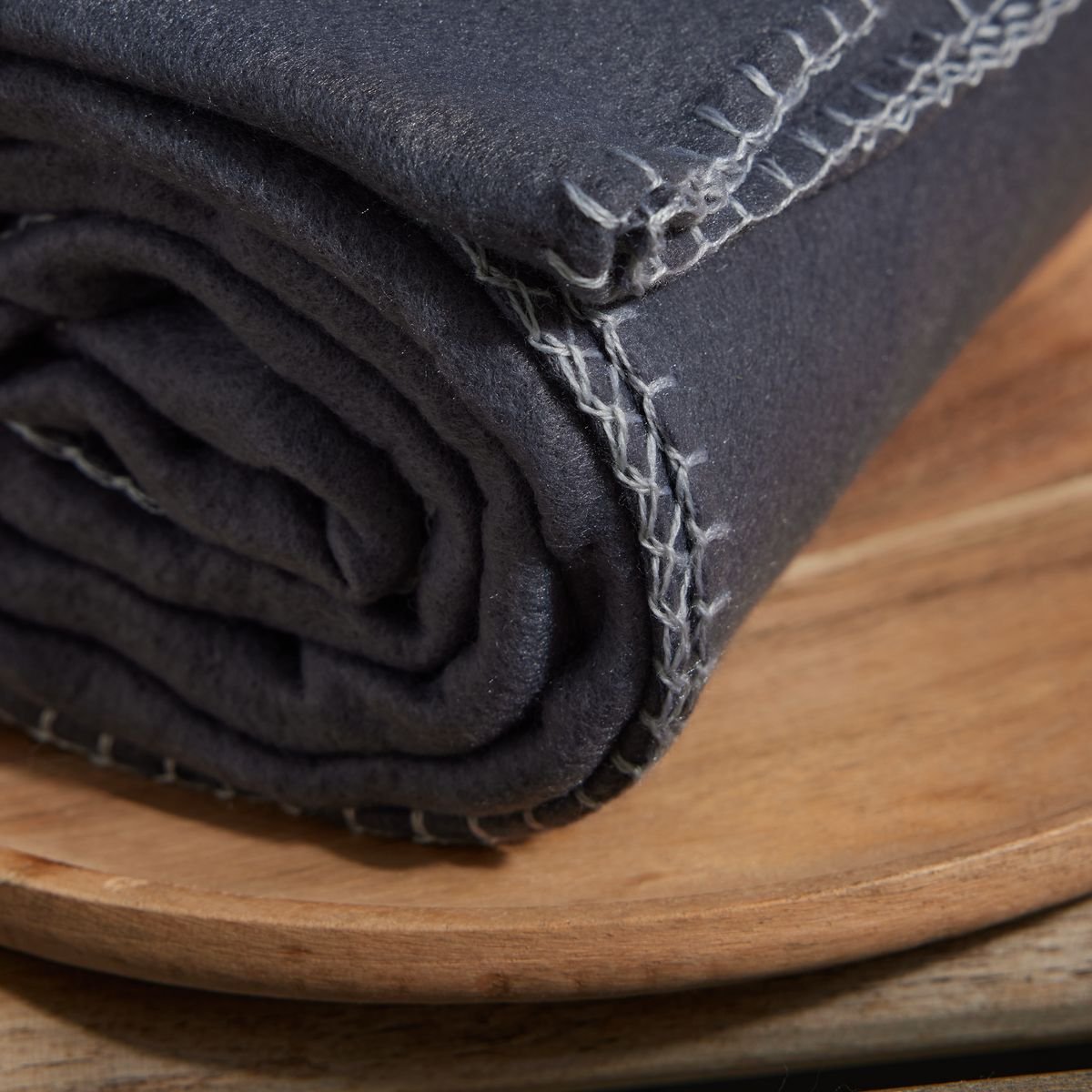 Solid fleece plaid TODAY LINGE DE MAISON Grey