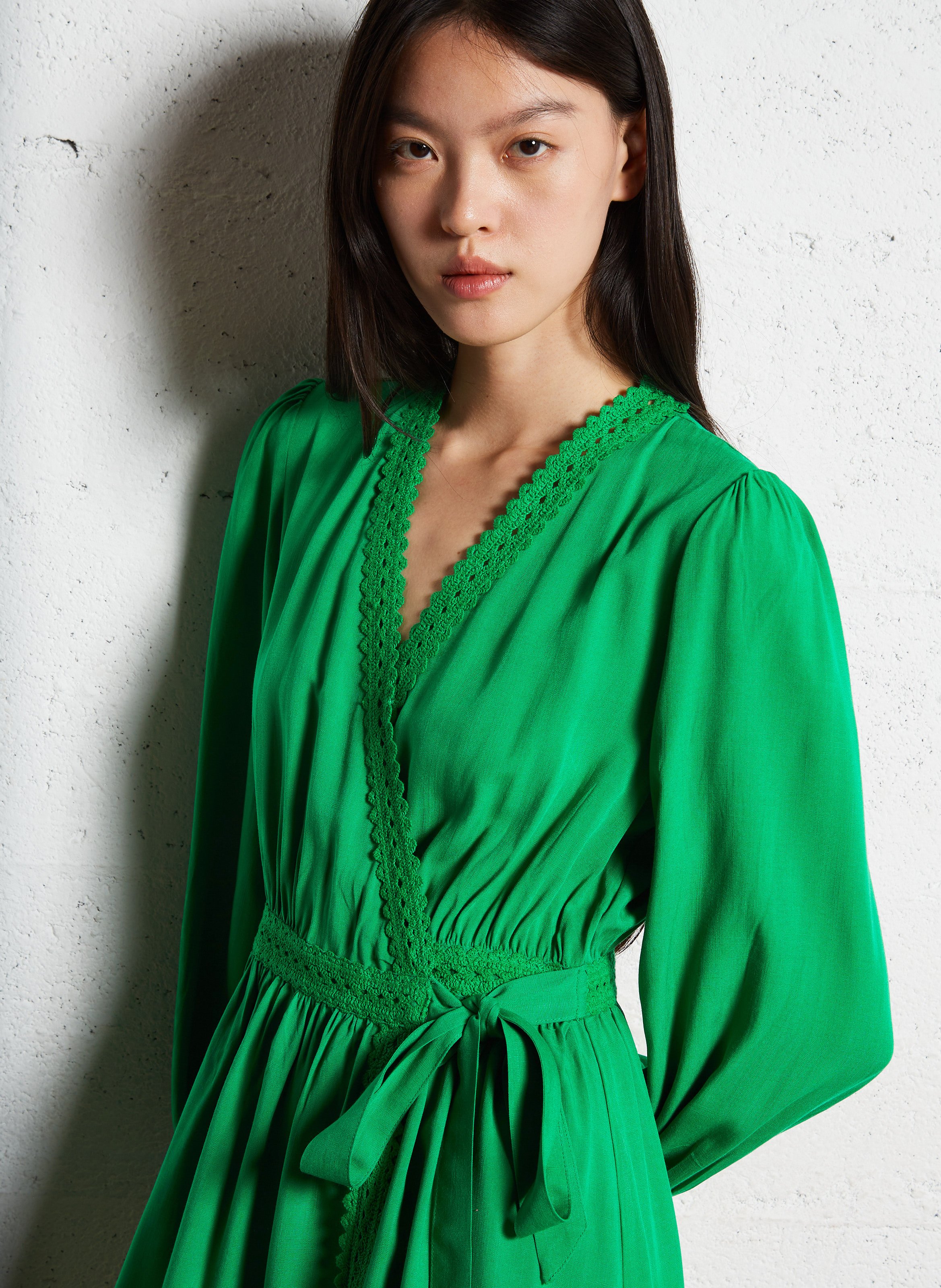 Korte effen jurk LA PETITE ETOILE Groen