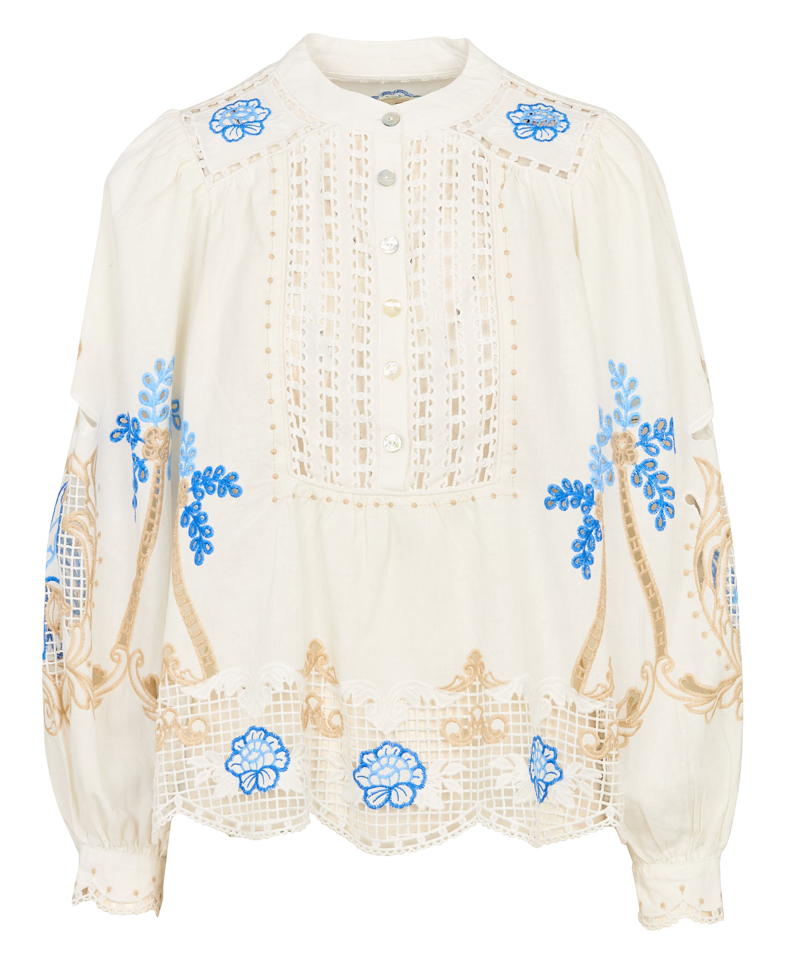 Oversize Leinenmischung Bluse Weiss