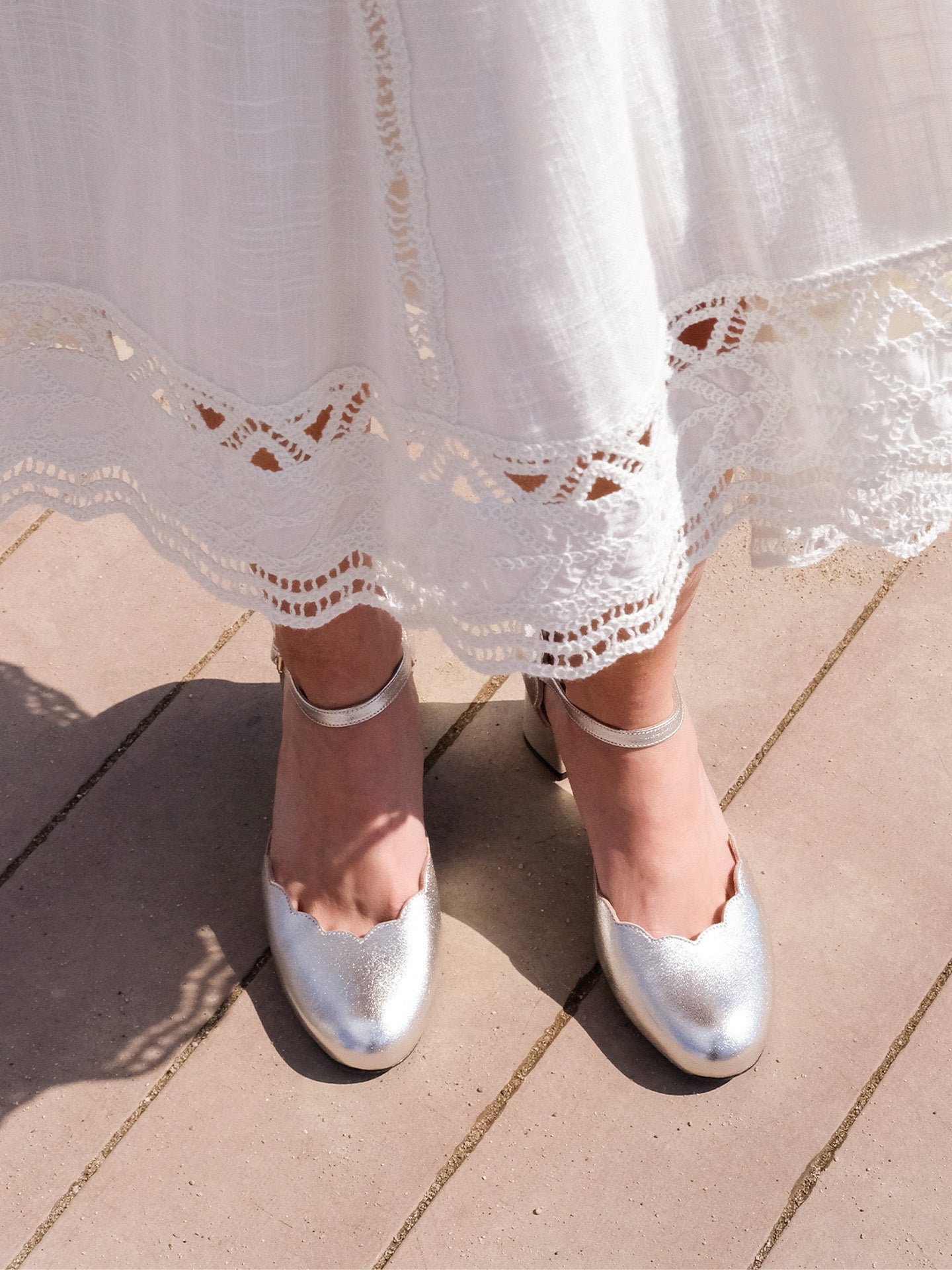 Heeled metallic leather Mary Janes EMZI PARIS Silver