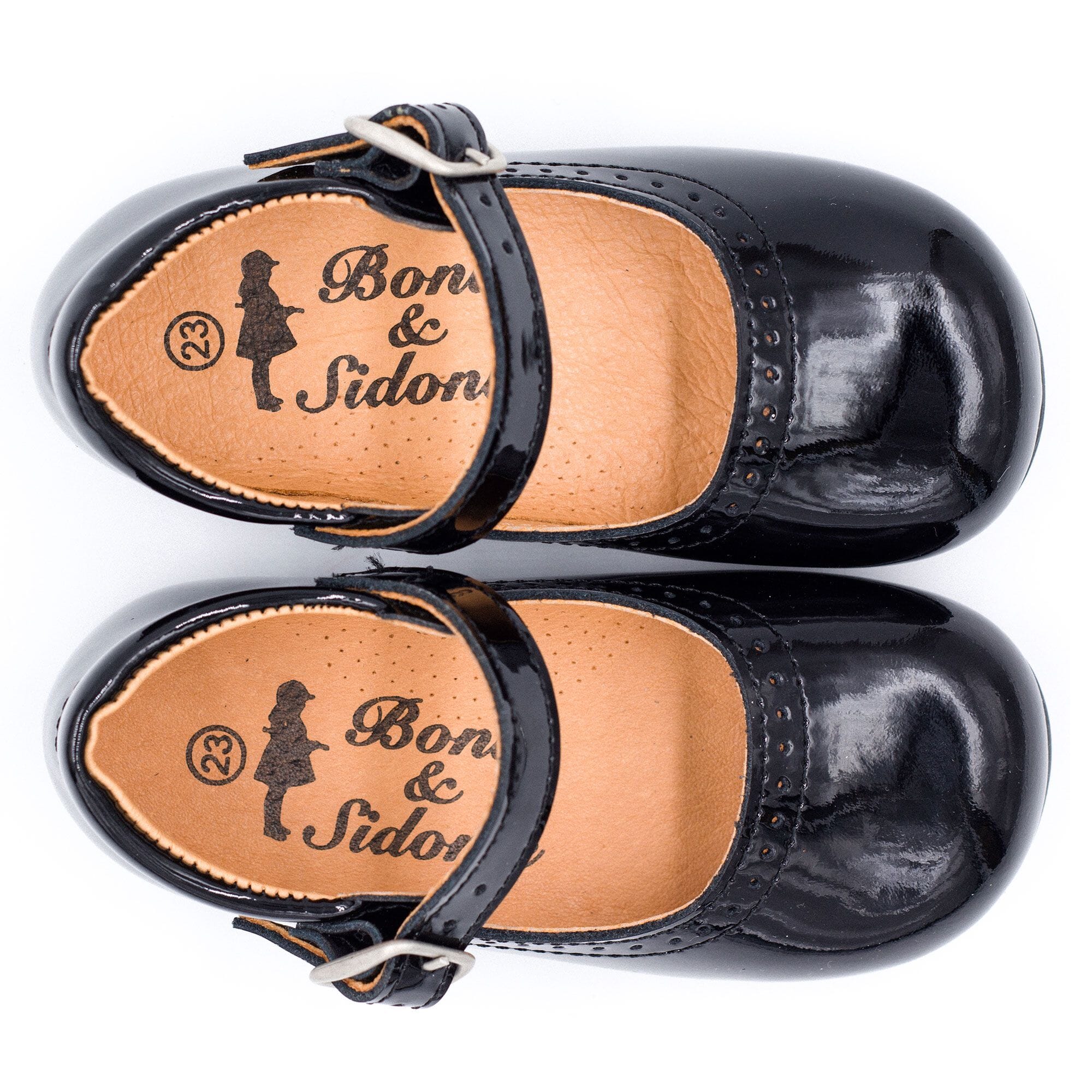 Patent leather baby girl shoes Boni & Sidonie Black