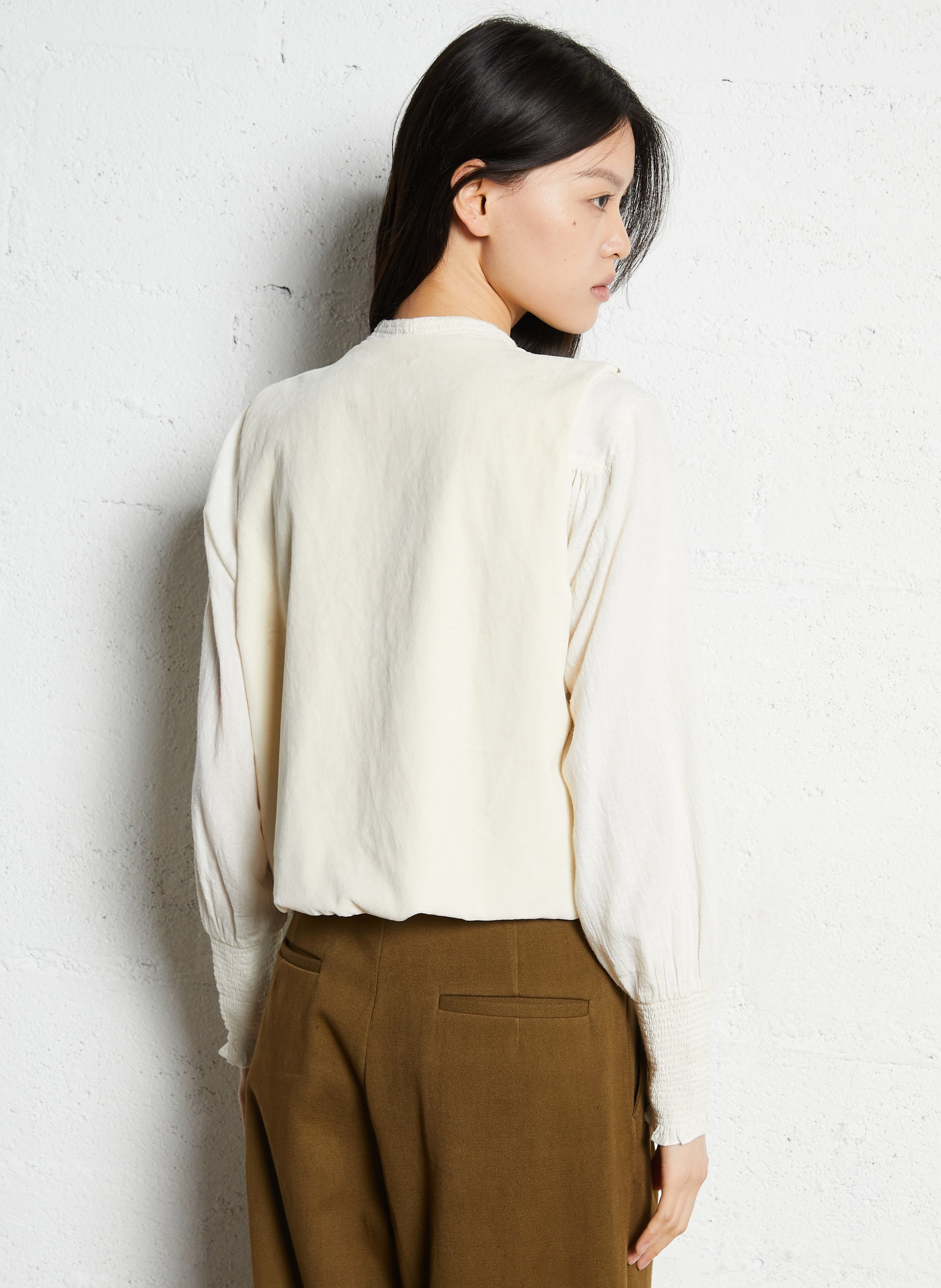 Short velvet embroidered bolero V DE VINSTER Beige