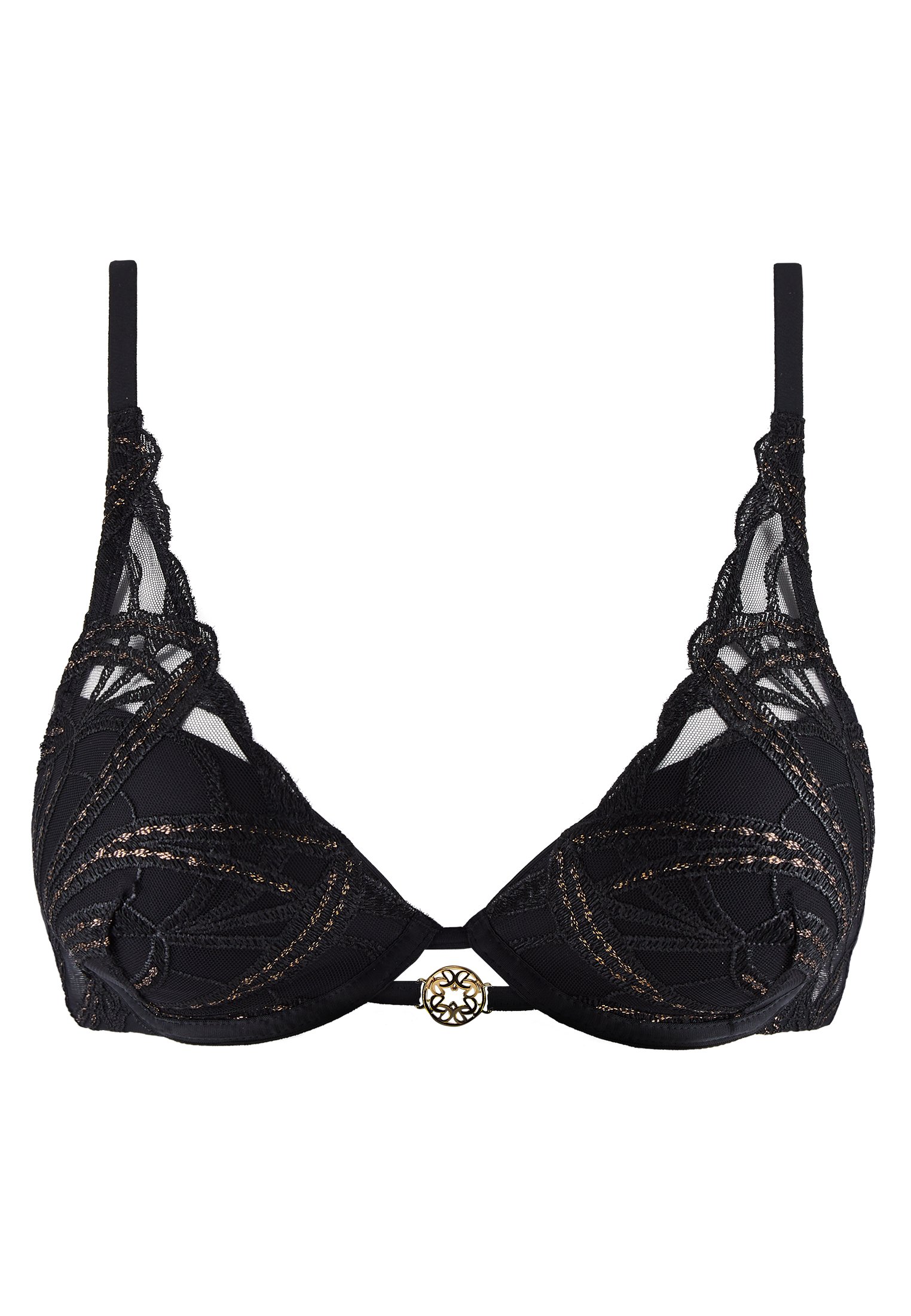 A Fleur De Toi scarf-style plunge bra Black