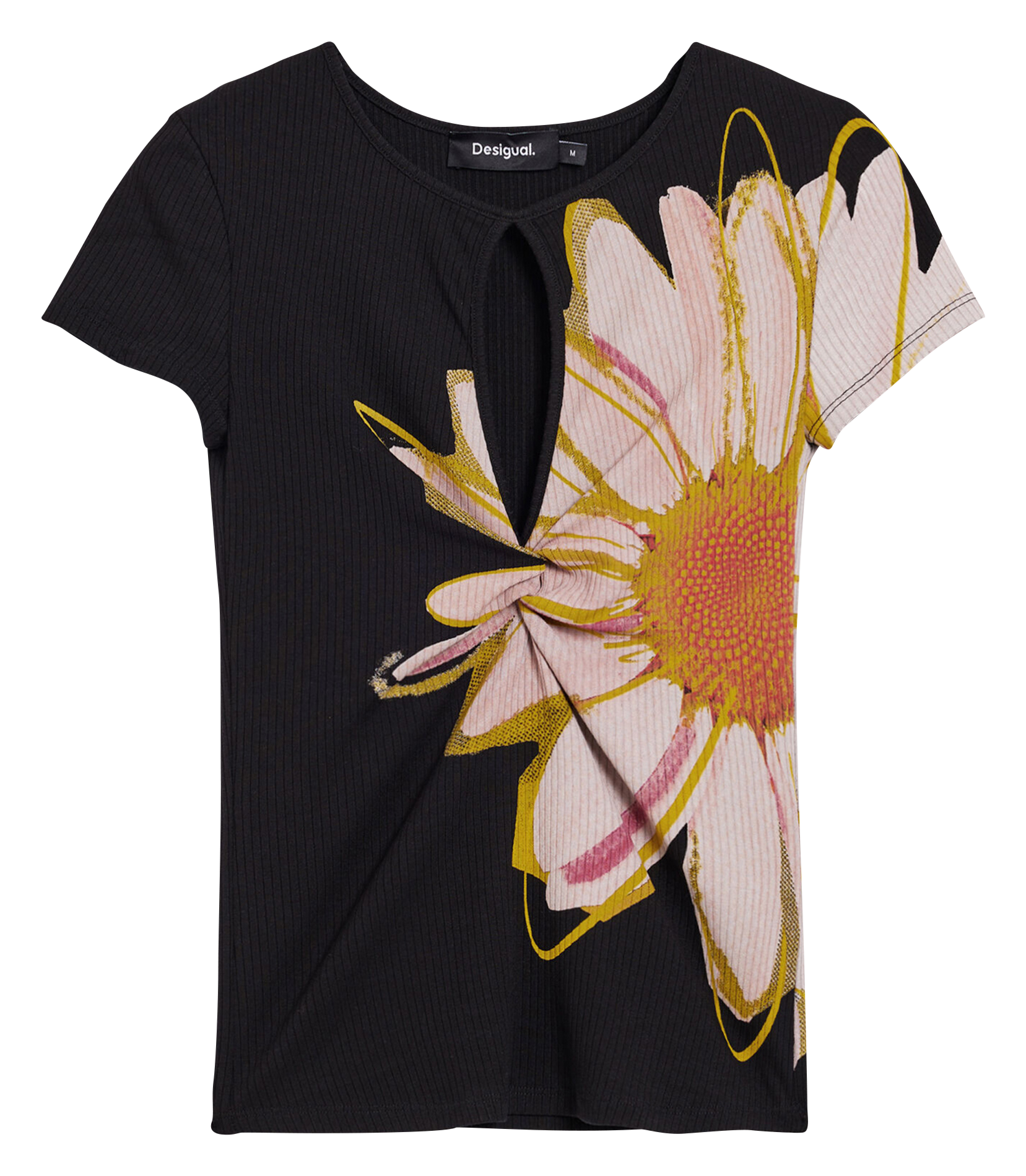 Tee-shirt col rond imprimé DESIGUAL Noir