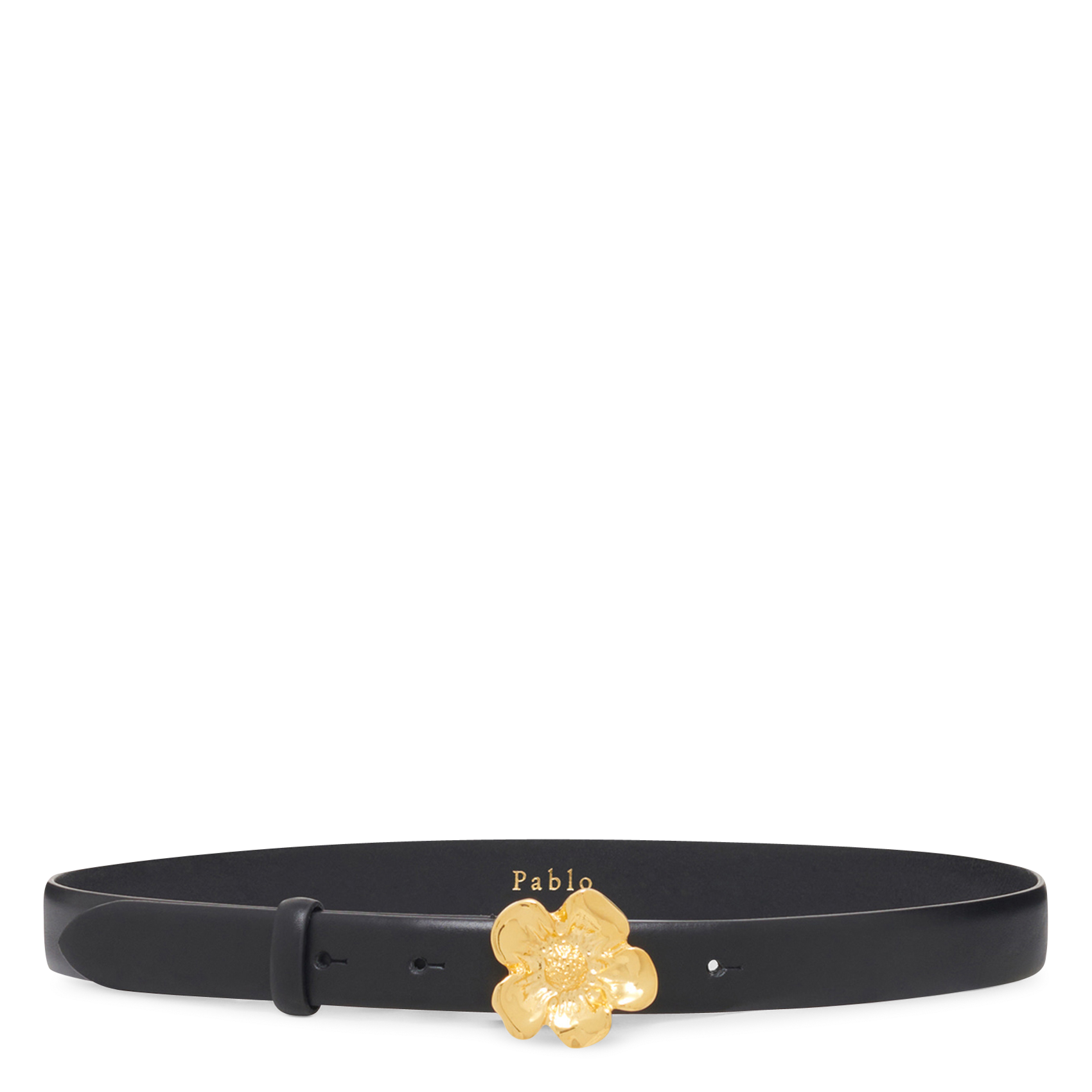 Ceintuur van leer met gesp PABLO Zwart