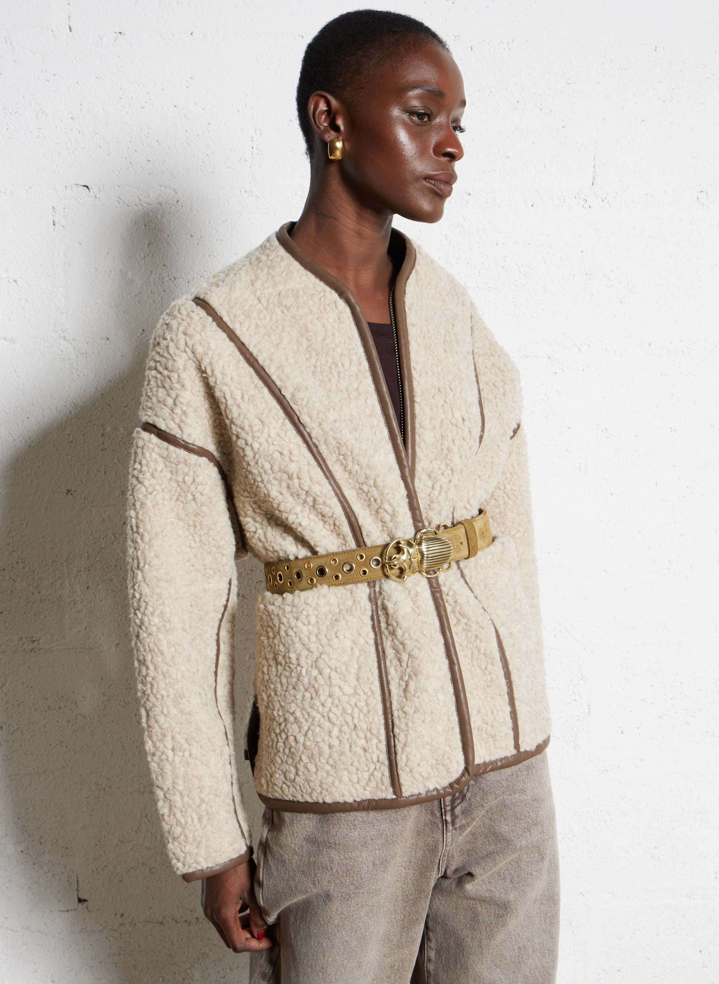 Ceinture en cuir mélangé CLARIS VIROT Vert