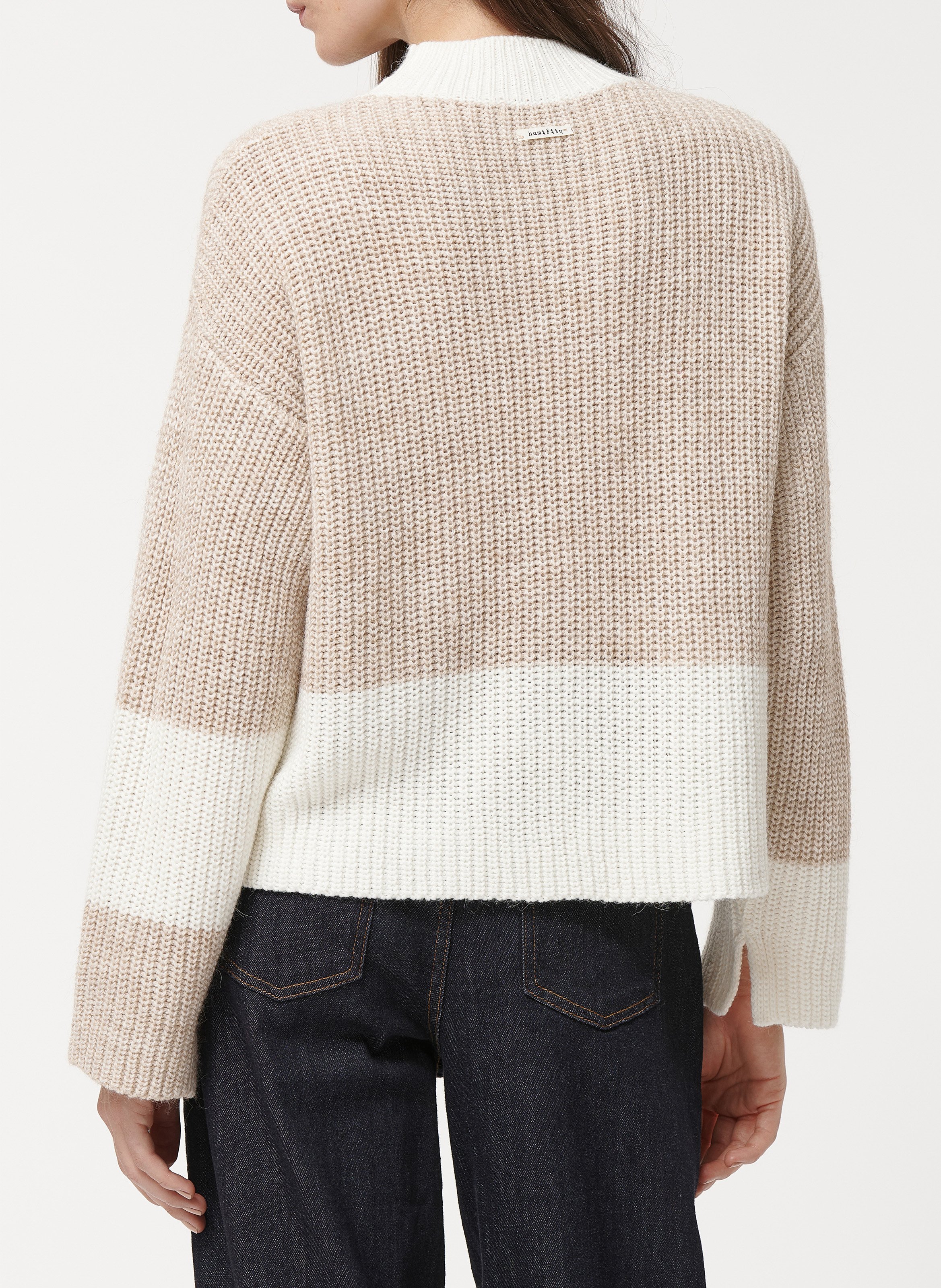 Pull oversize col rond  HUMILITY Beige