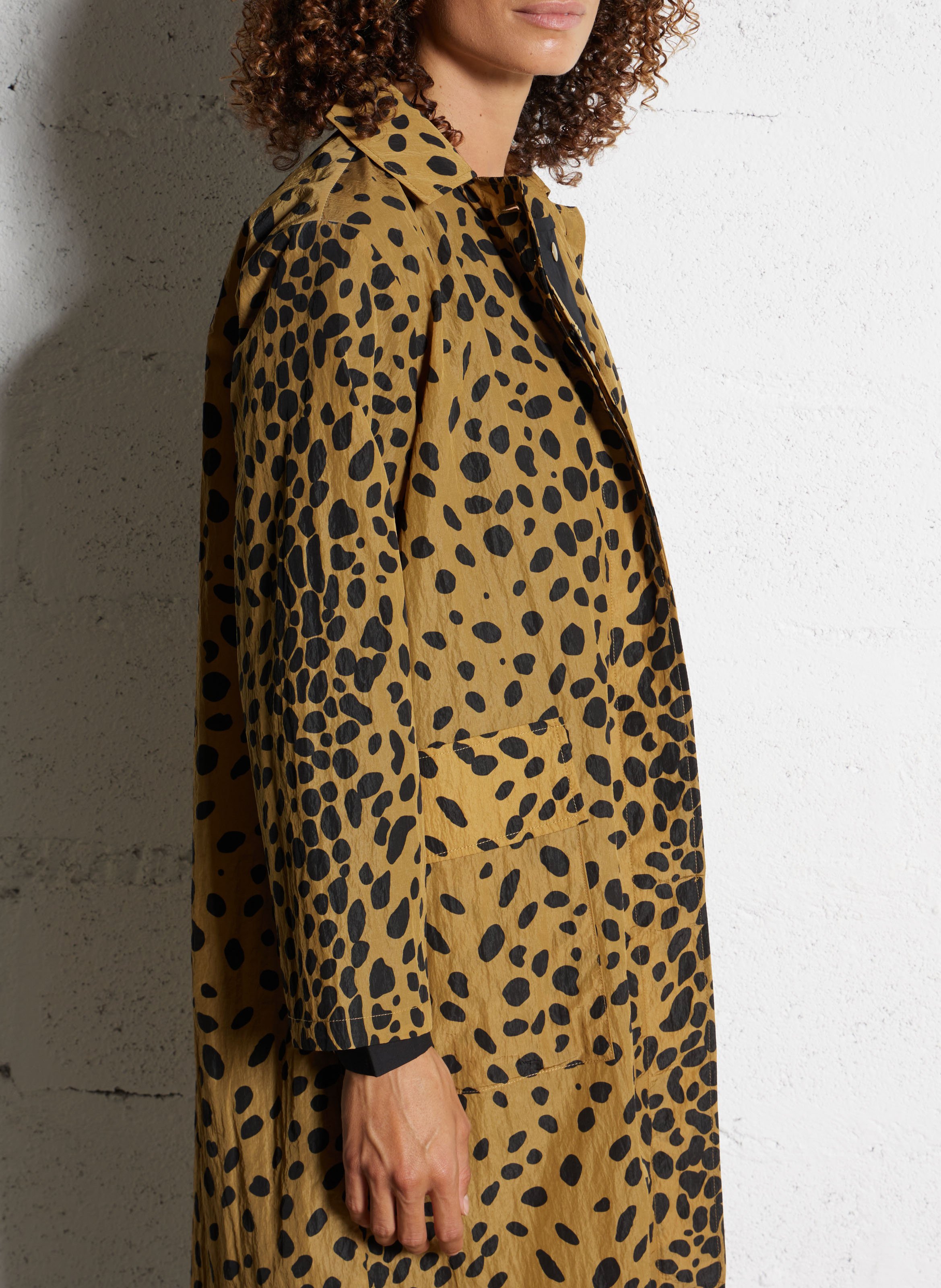 Blouson col classique imprimé LEON & HARPER Beige