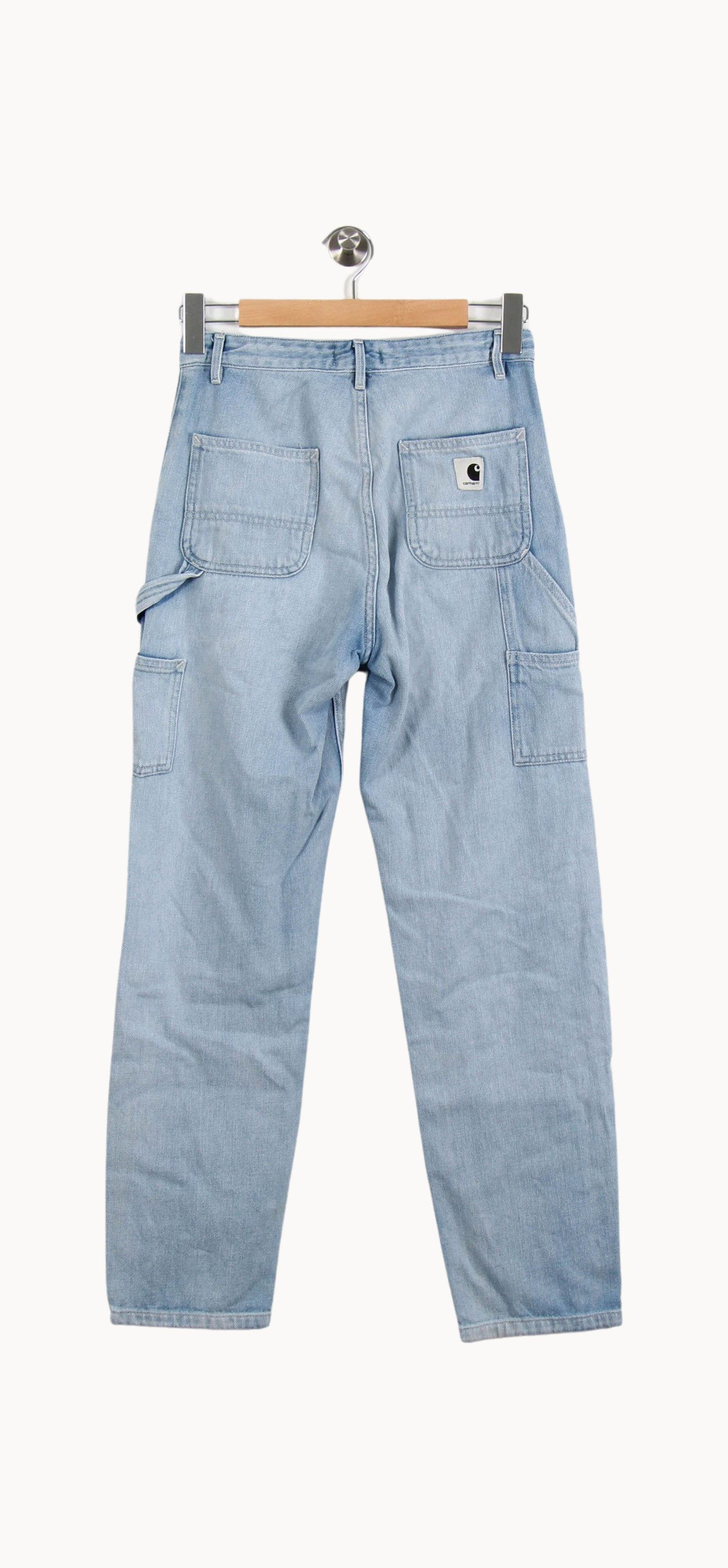 Cropped slim jeans with studs CARHARTT - SECONDE MAIN Blue