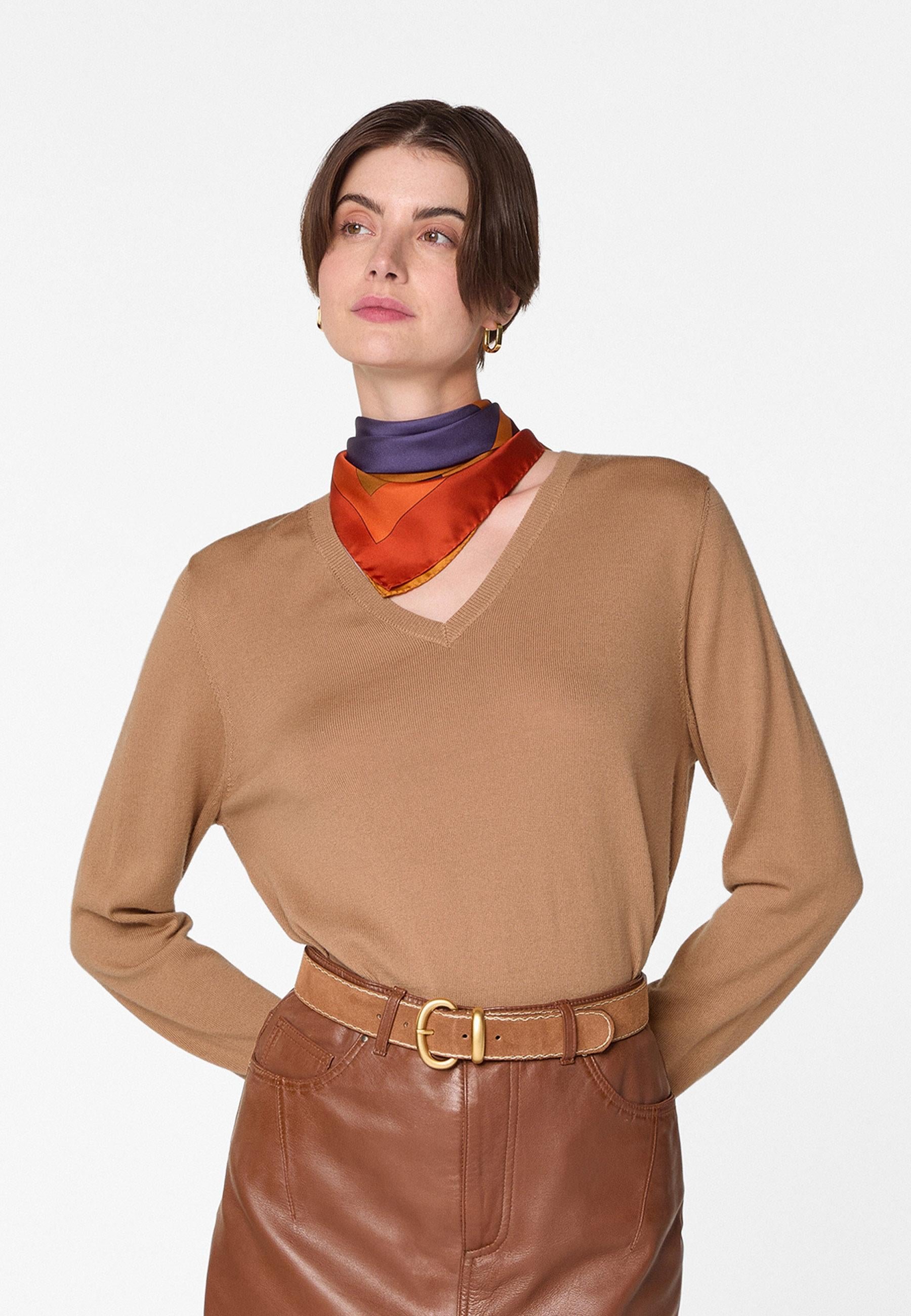 Bunelle wool V-neck sweater RODIER Brown
