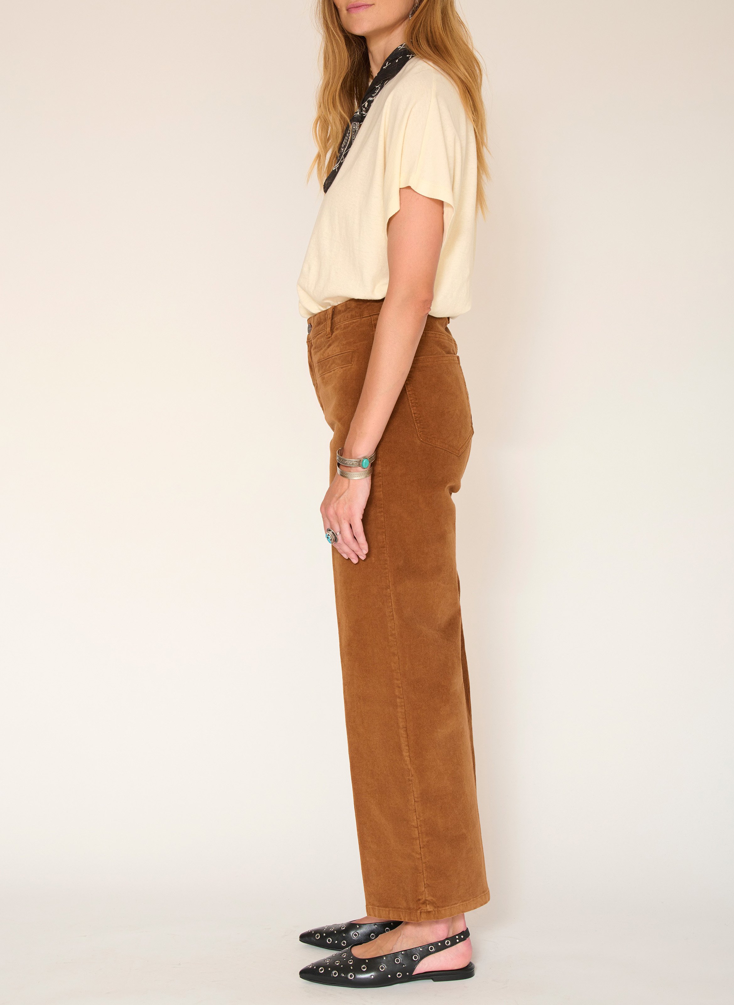 Pantalon droit en coton mélangé MKT Marron