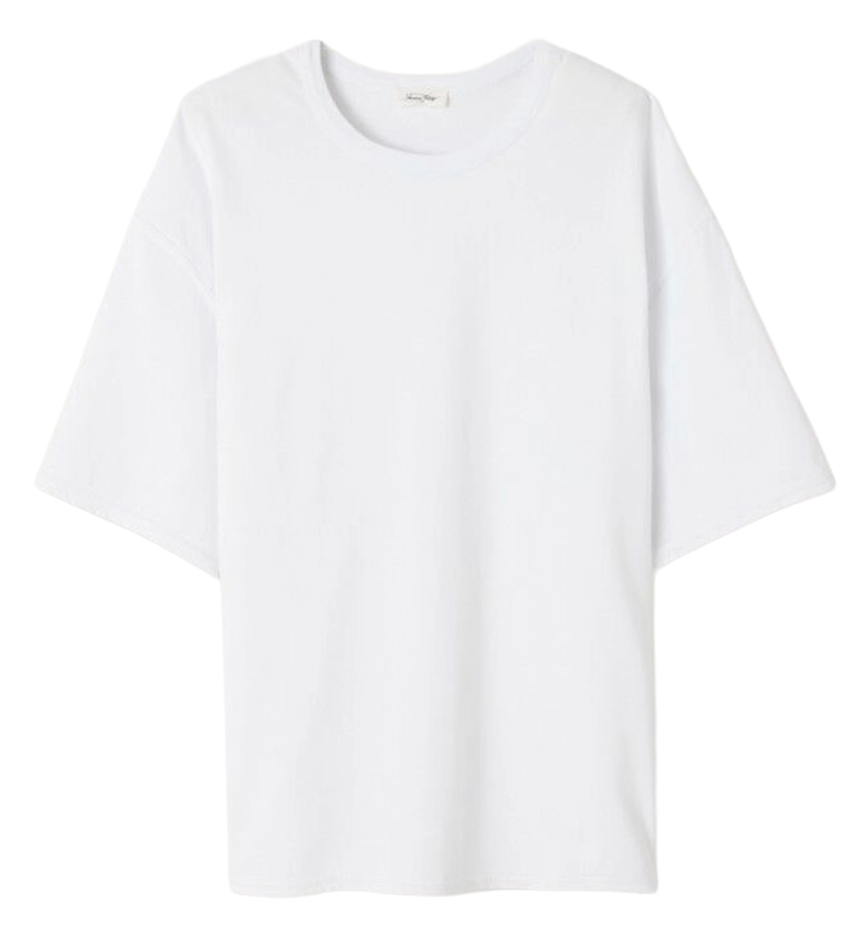 Tee-shirt droit col rond uni AMERICAN VINTAGE Blanc