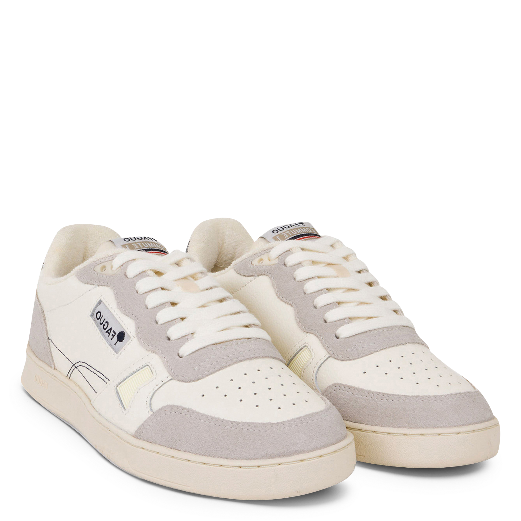 Niedrige Sneaker aus Leder-Mix FAGUO Weiss