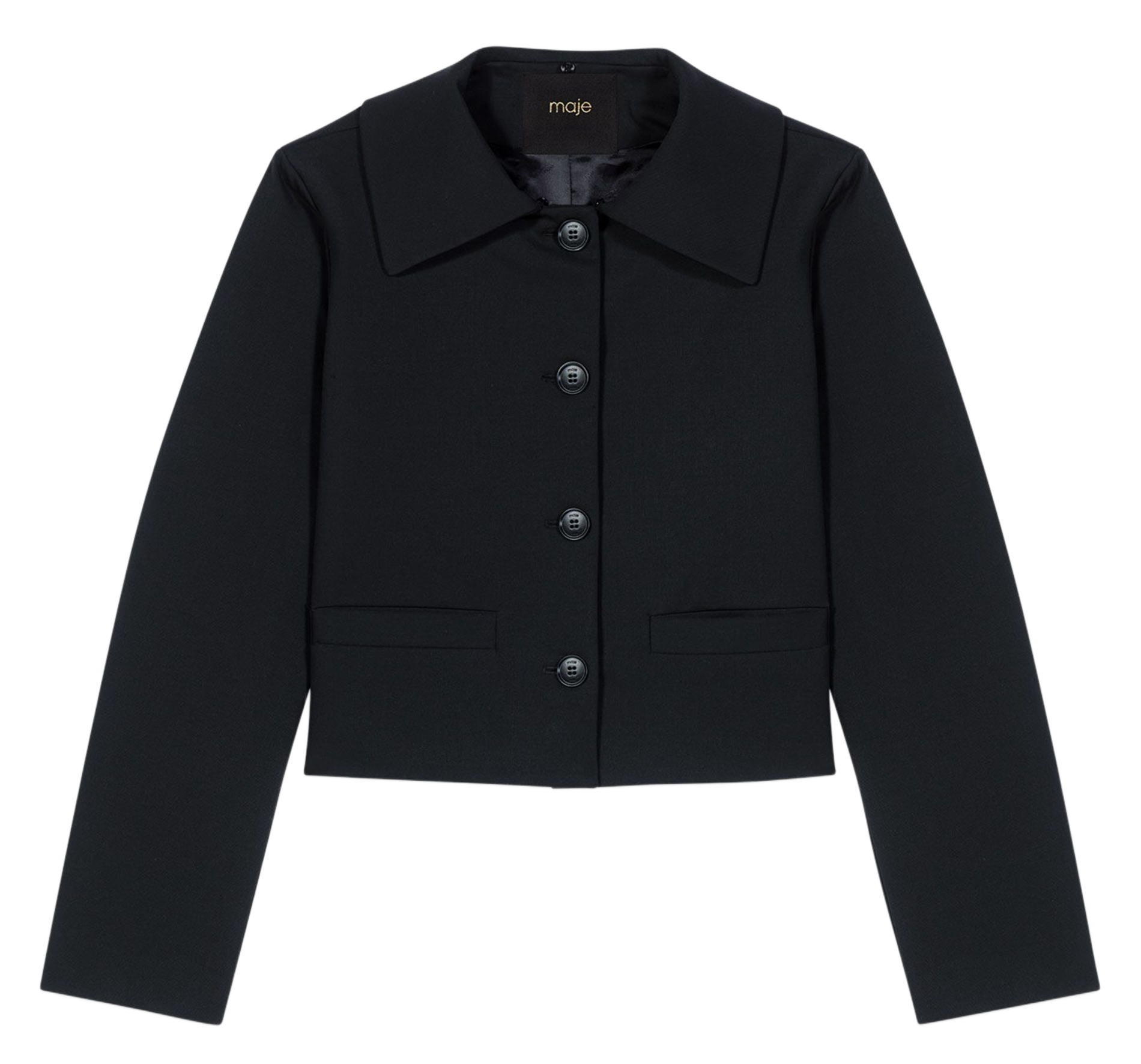 Veste col amovible effet fourrure MAJE Noir