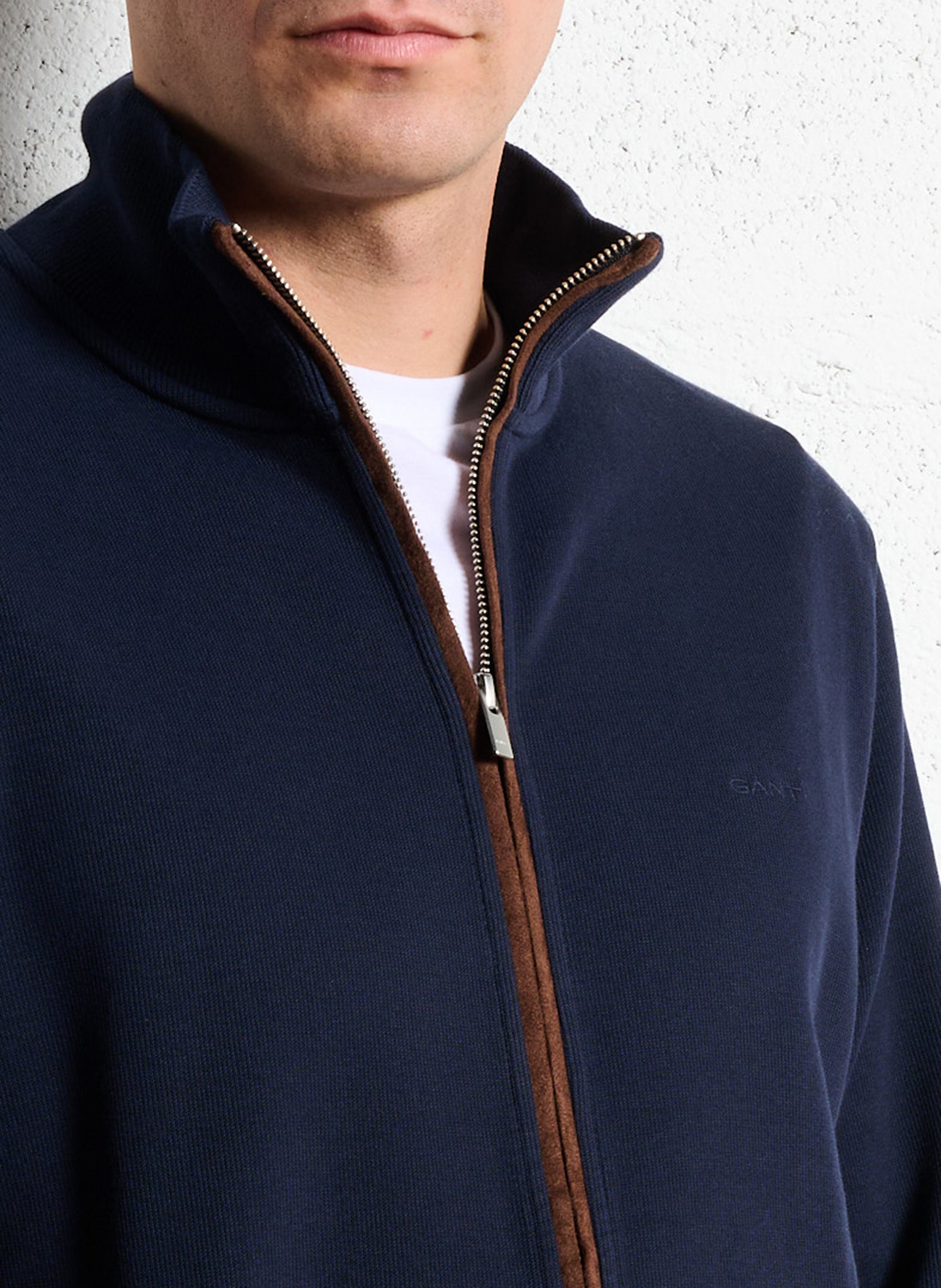 Gilet col montant en coton GANT Bleu