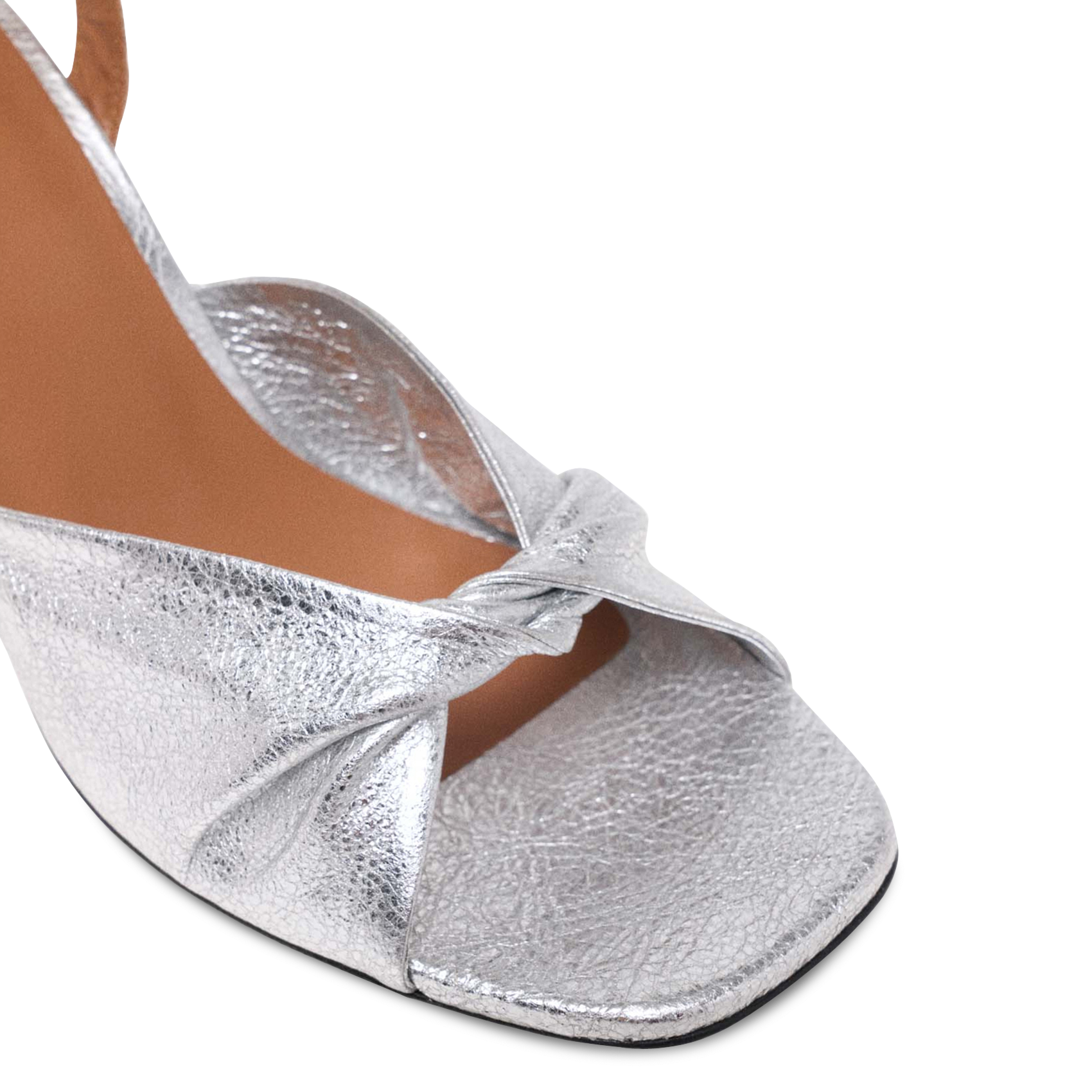 Sandalettes met metallic leren hak MAJE Zilver