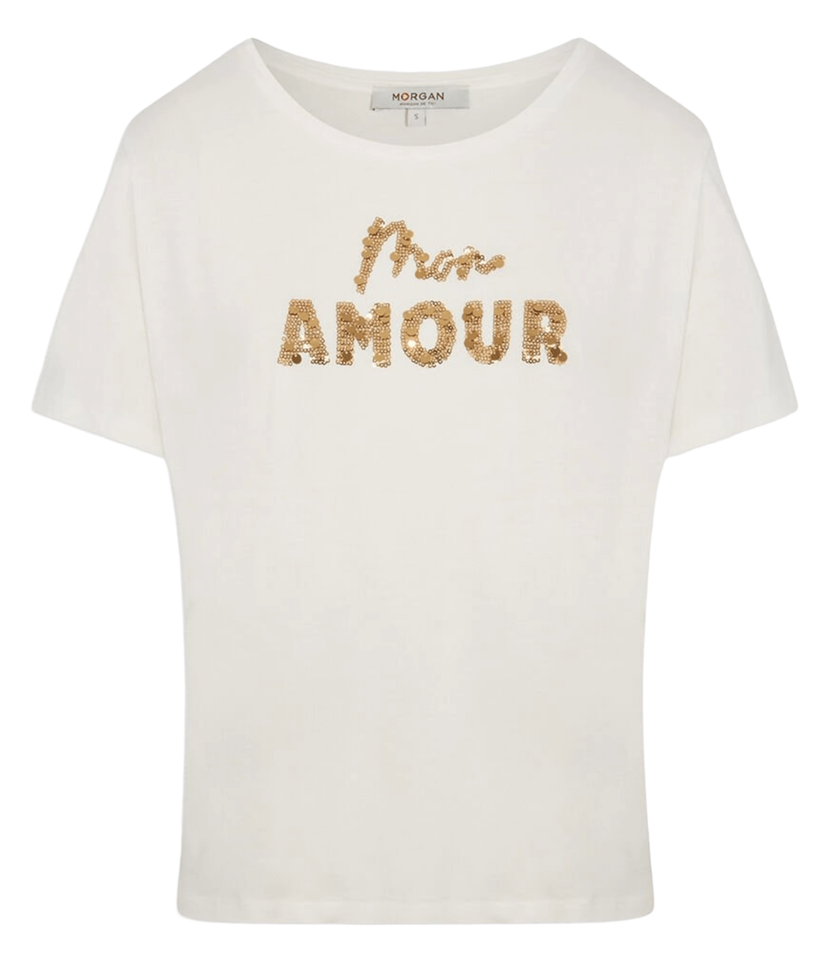 Straight-cut round-neck T-shirt MORGAN White