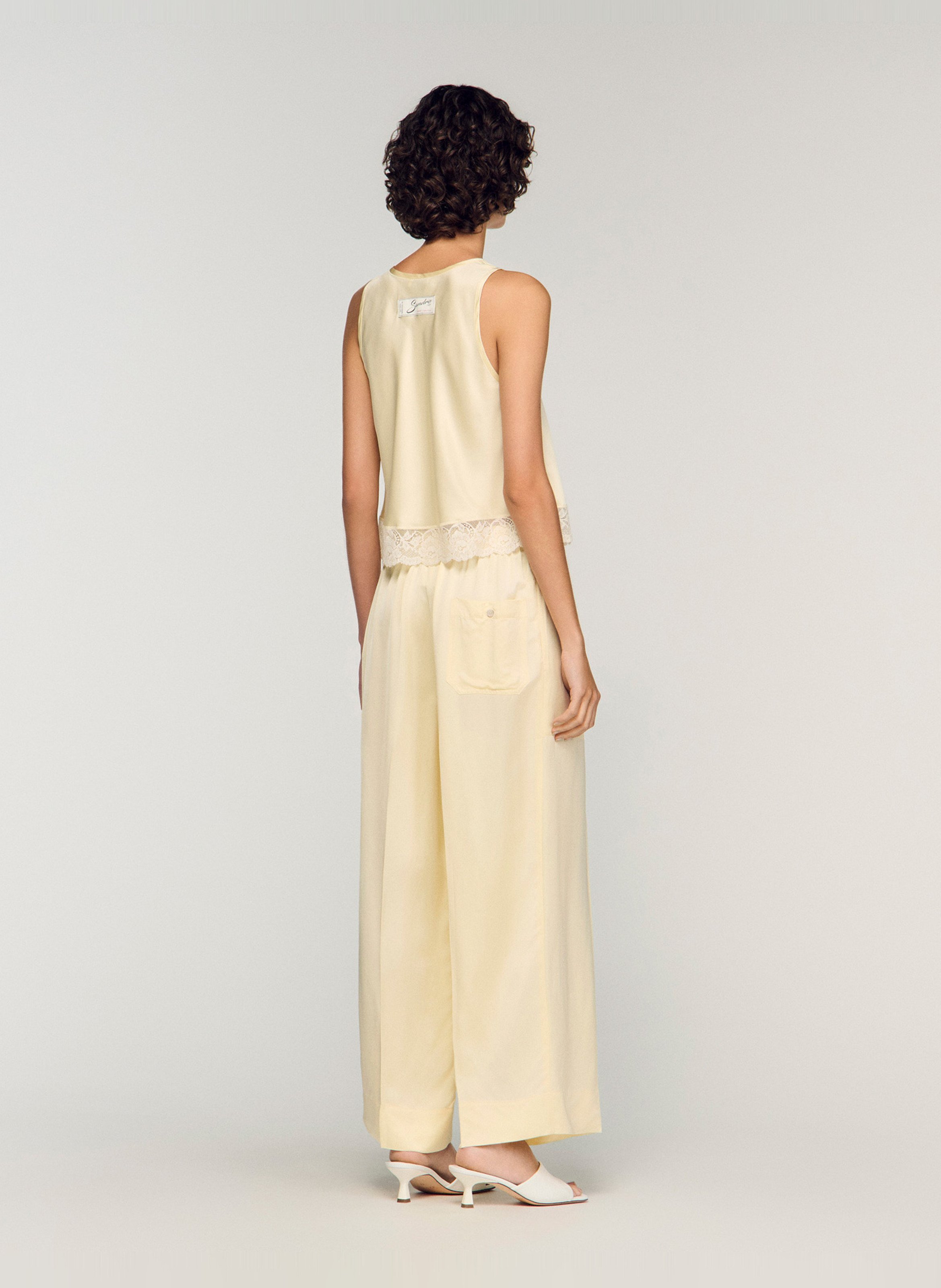 Wijde broek SANDRO Geel