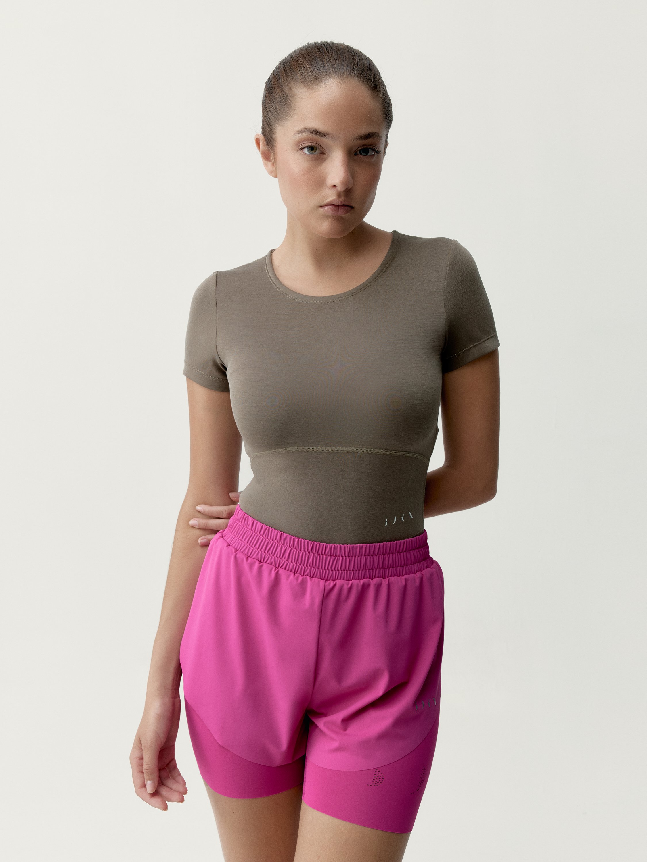 T-shirt de sport manches courtes aldina BORN Kaki