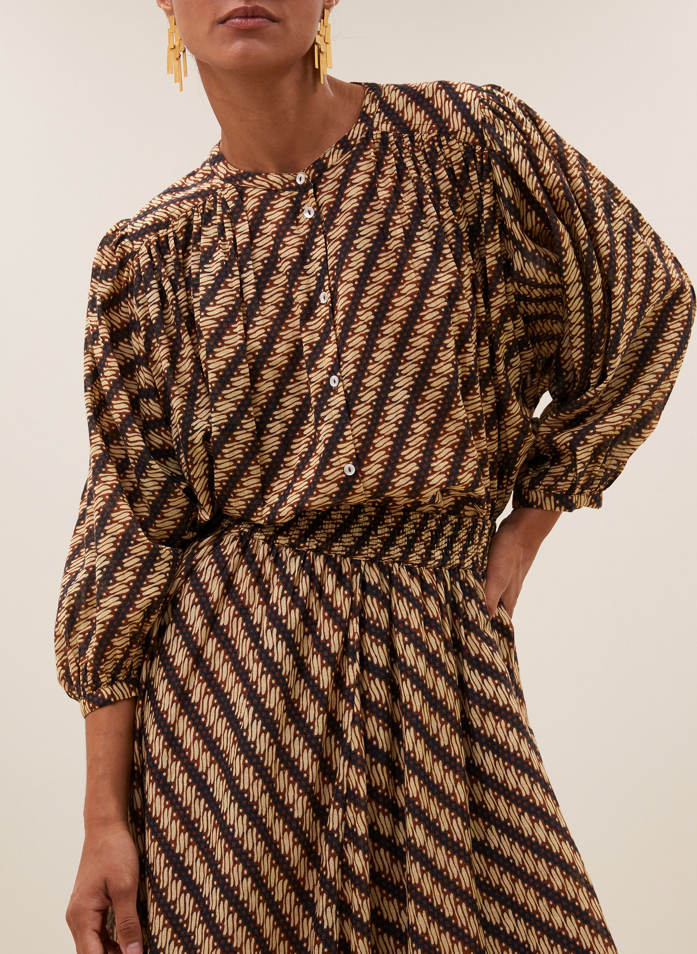 Blouse droite en coton imprimé BY BAR