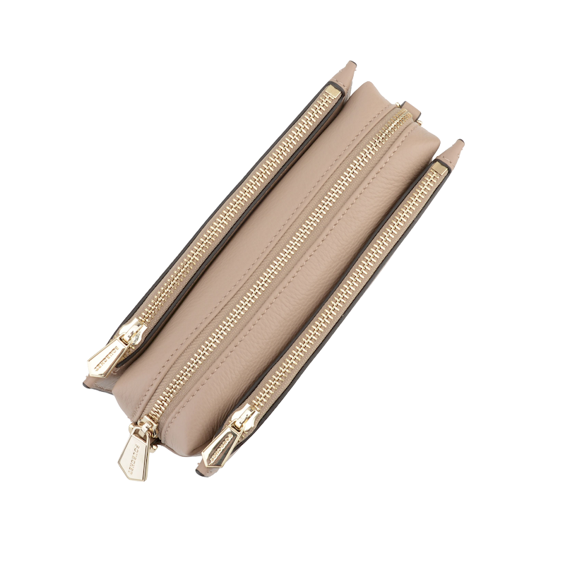 Large leather crossbody bag Brown