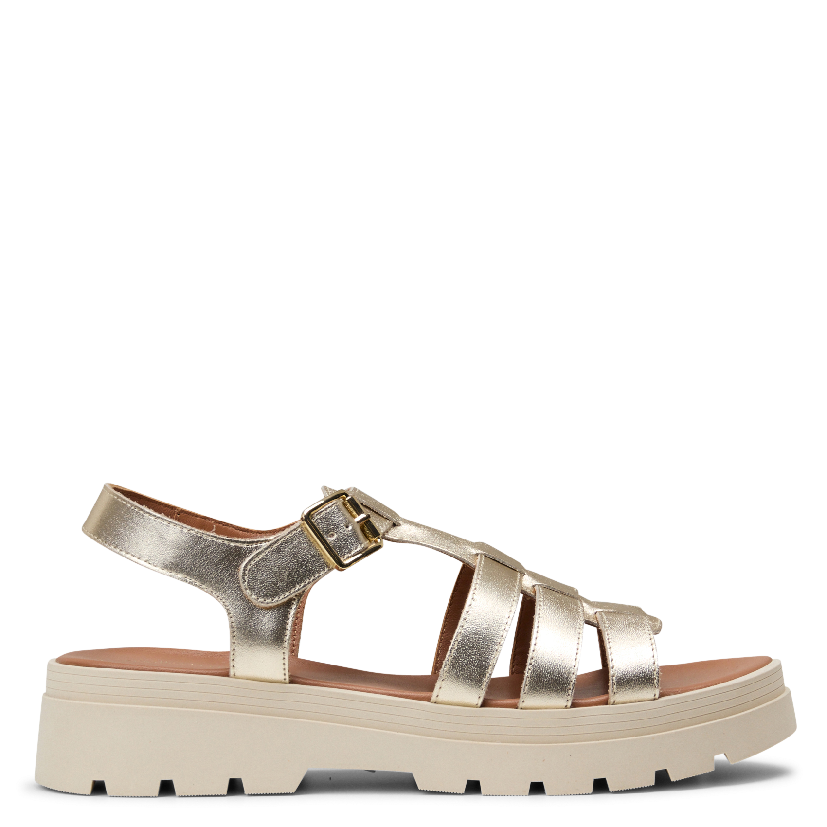 Flat sandals in mixed straw MELLOW YELLOW Golden