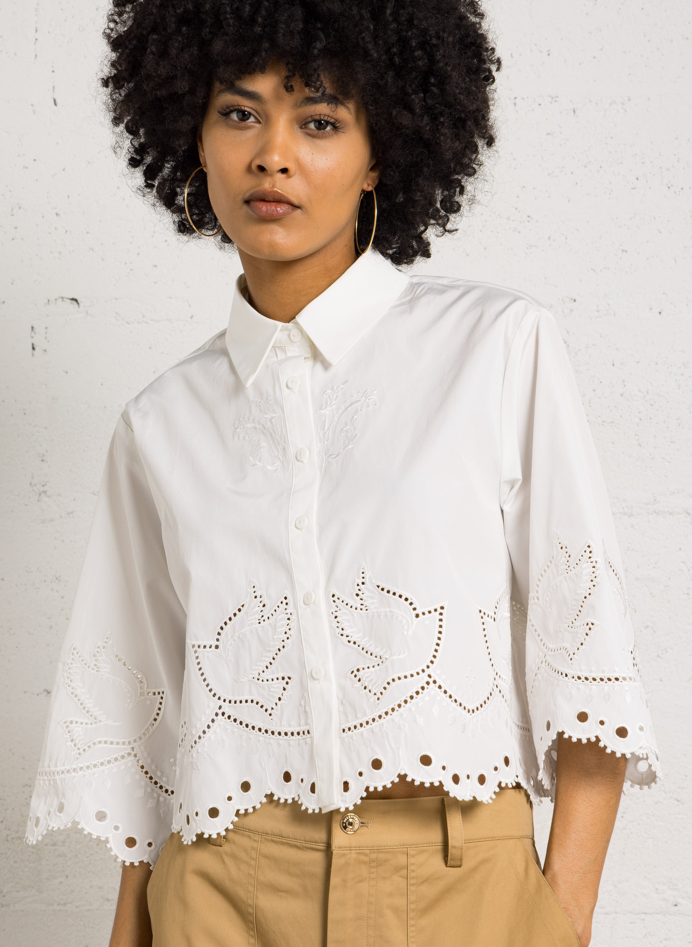 Chemise col classique brodée BERENICE